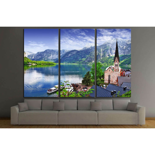 One of the most beautiful lakes and villages of Europe - Hallstatt in Austria №2628 Ready to Hang Canvas PrintCanvas art arrives ready to hang, with hanging accessories included and no additional framing required. Every canvas print is hand-crafted, made
