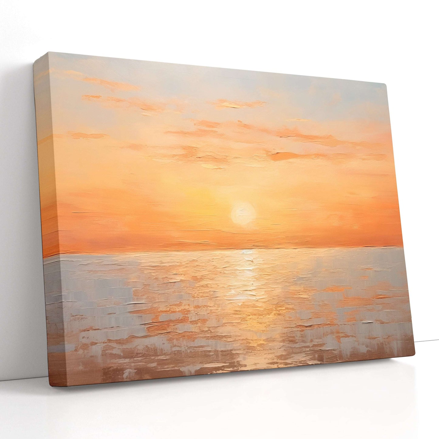 Orange Sunset over Light Silver Waters - Canvas Print - Artoholica Ready to Hang Canvas Print