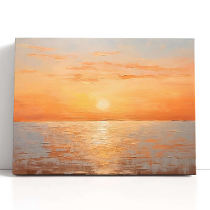 Orange Sunset over Light Silver Waters - Canvas Print - Artoholica Ready to Hang Canvas Print