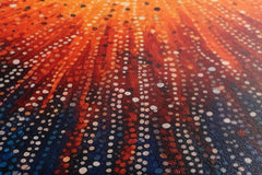 Orange Supernova on Blue in Pointillism Style - Canvas Print - Artoholica Ready to Hang Canvas Print