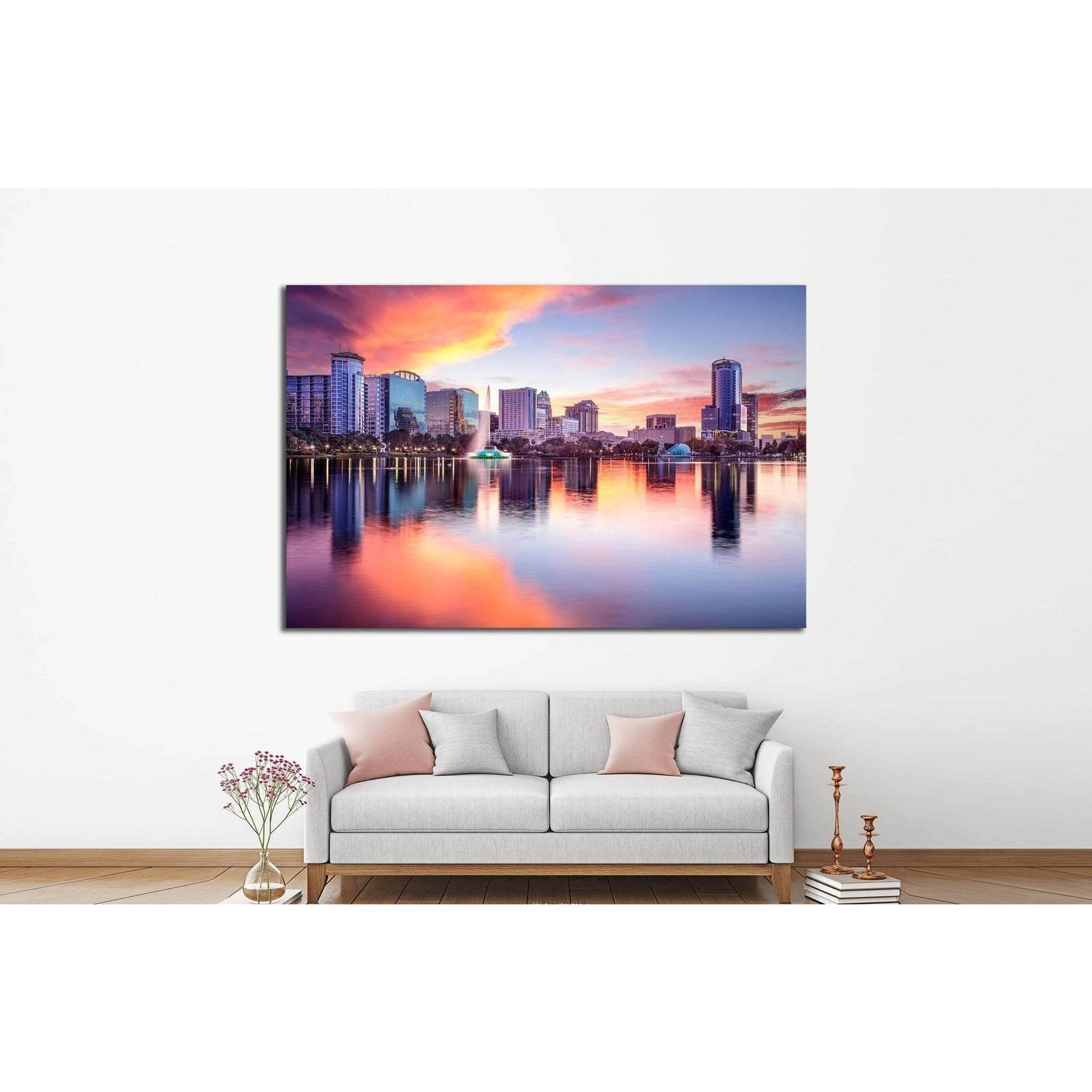 Orlando, Florida, USA downtown city skyline from Eola Park №1691 Ready to Hang Canvas PrintCanvas art arrives ready to hang, with hanging accessories included and no additional framing required. Every canvas print is hand-crafted, made on-demand at our wo