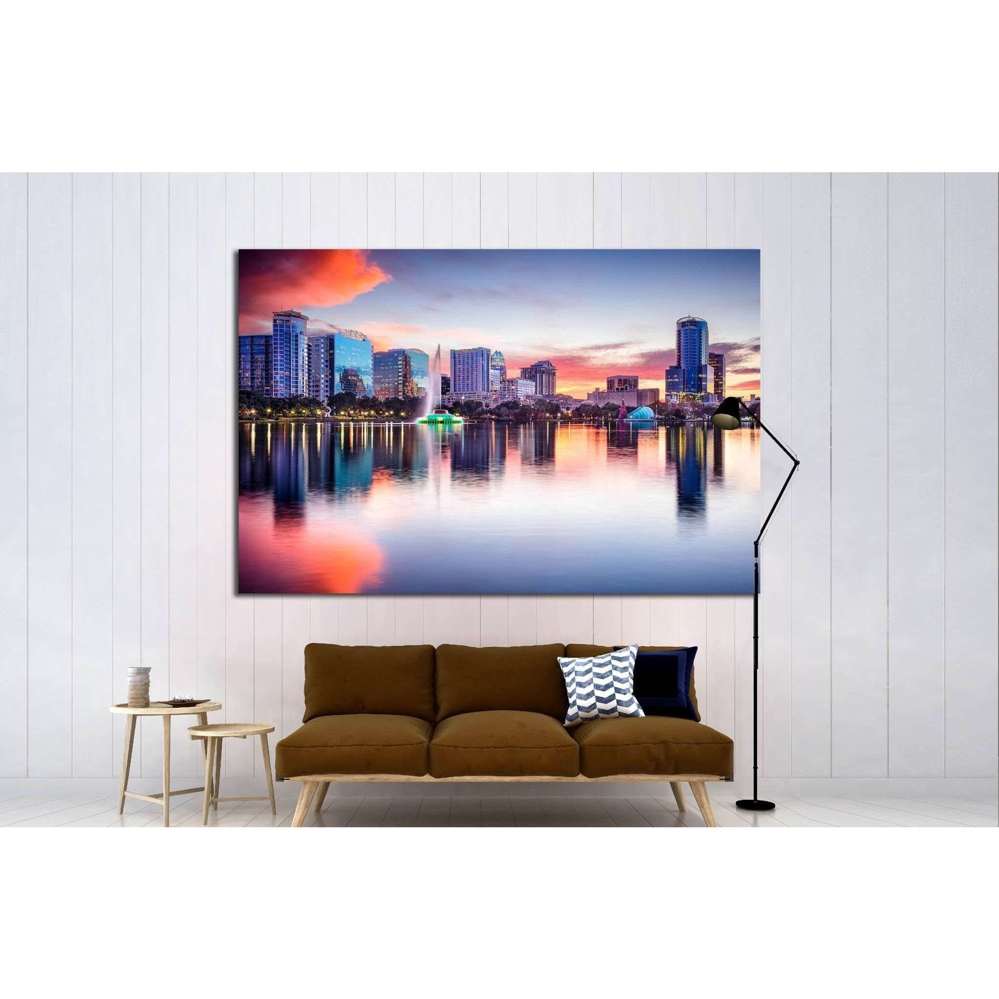 Orlando, Florida, USA skyline at Eola Lake №1696 Ready to Hang Canvas PrintCanvas art arrives ready to hang, with hanging accessories included and no additional framing required. Every canvas print is hand-crafted, made on-demand at our workshop and exper