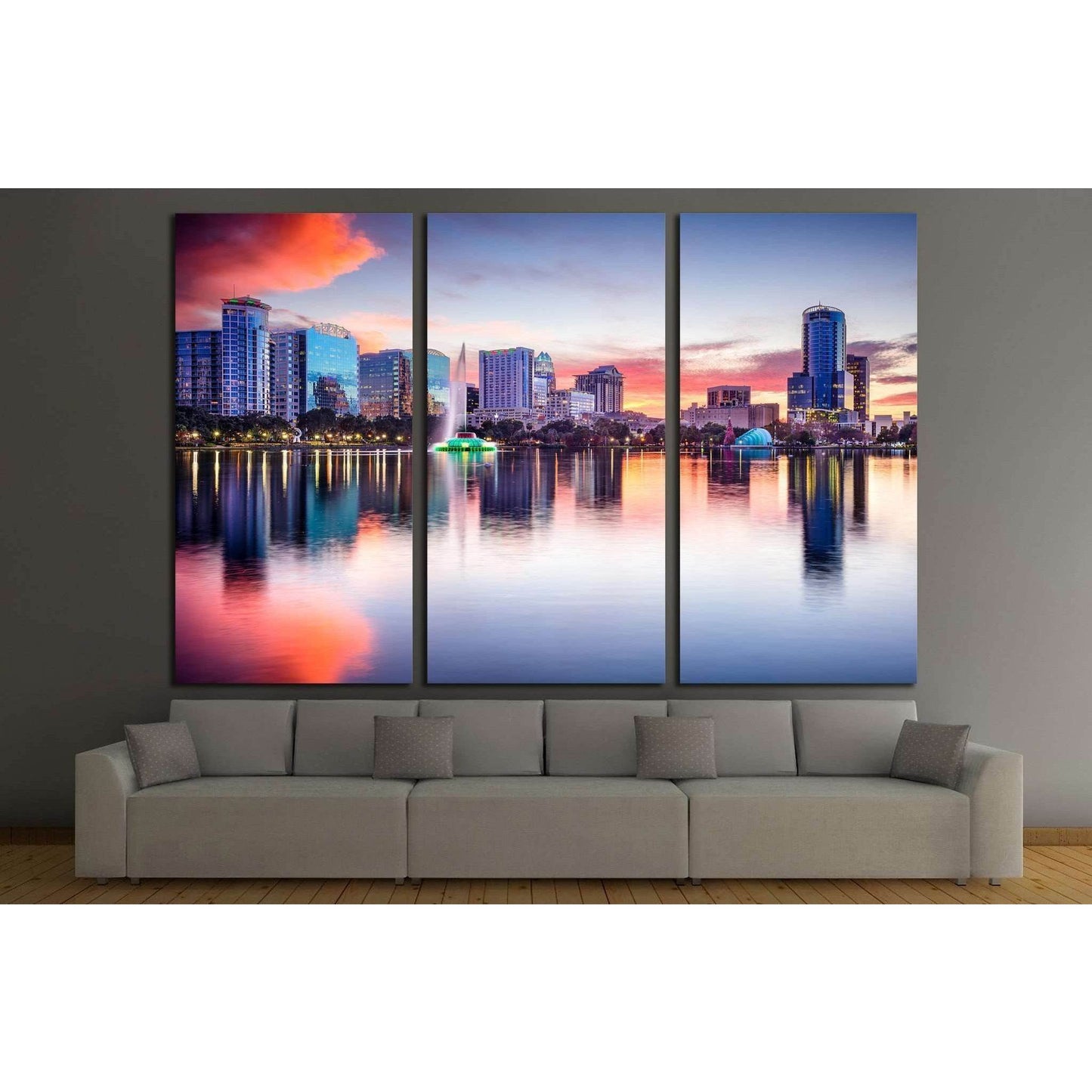 Orlando, Florida, USA skyline at Eola Lake №1696 Ready to Hang Canvas PrintCanvas art arrives ready to hang, with hanging accessories included and no additional framing required. Every canvas print is hand-crafted, made on-demand at our workshop and exper