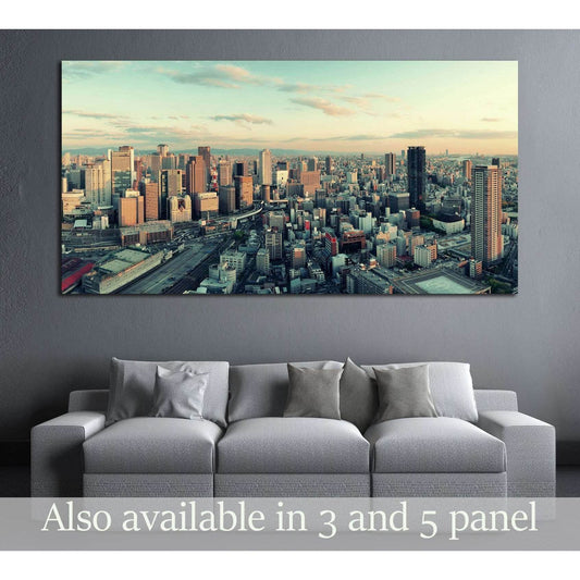 Osaka urban city rooftop view. Japan №3013 Ready to Hang Canvas PrintCanvas art arrives ready to hang, with hanging accessories included and no additional framing required. Every canvas print is hand-crafted, made on-demand at our workshop and expertly st