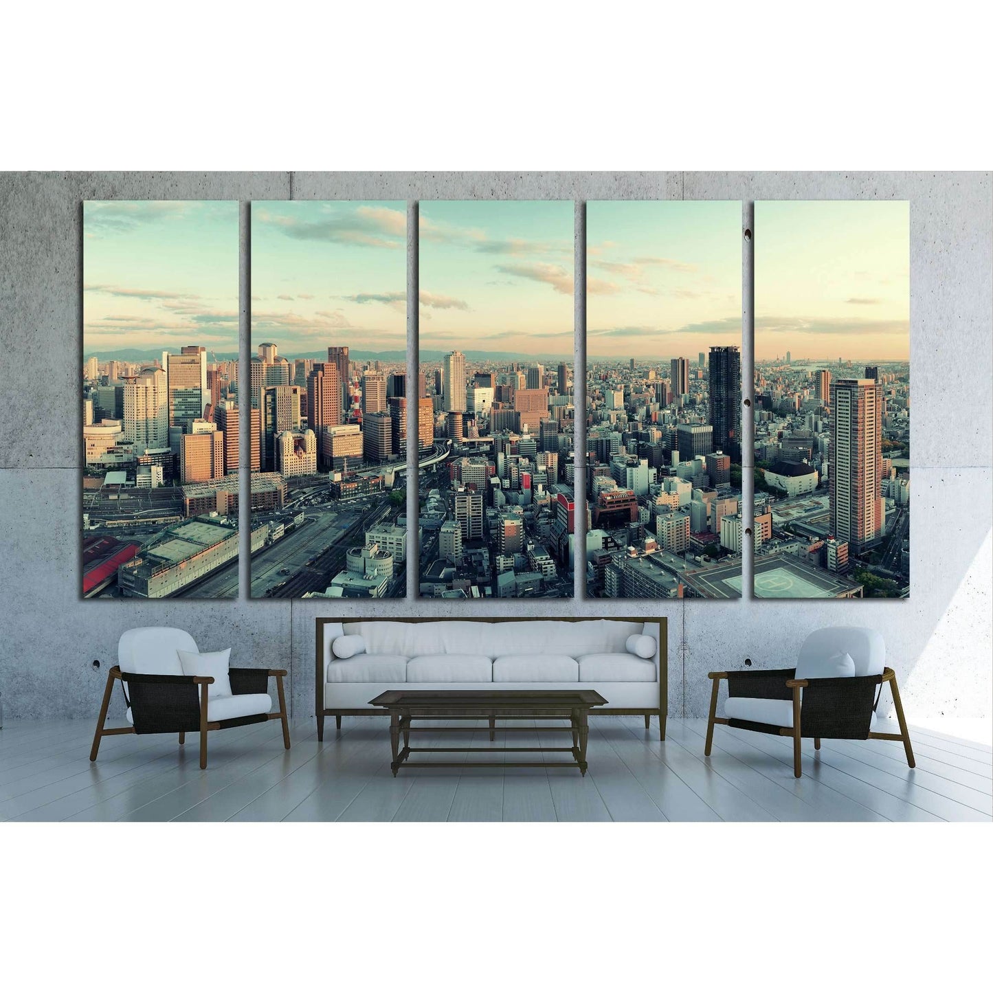 Osaka urban city rooftop view. Japan №3013 Ready to Hang Canvas PrintCanvas art arrives ready to hang, with hanging accessories included and no additional framing required. Every canvas print is hand-crafted, made on-demand at our workshop and expertly st