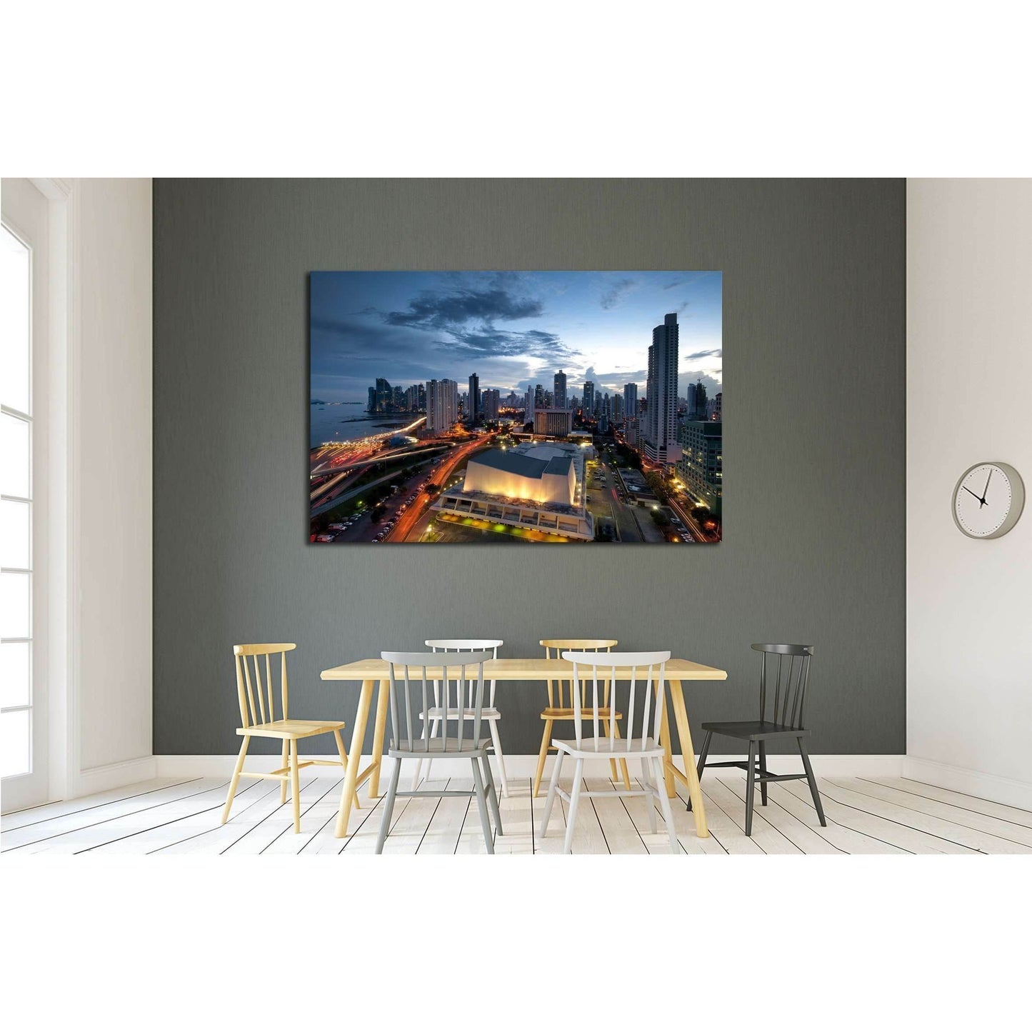 Panama City, city center skyline and Bay of Panama, Panama, Central America №2146 Ready to Hang Canvas PrintCanvas art arrives ready to hang, with hanging accessories included and no additional framing required. Every canvas print is hand-crafted, made on