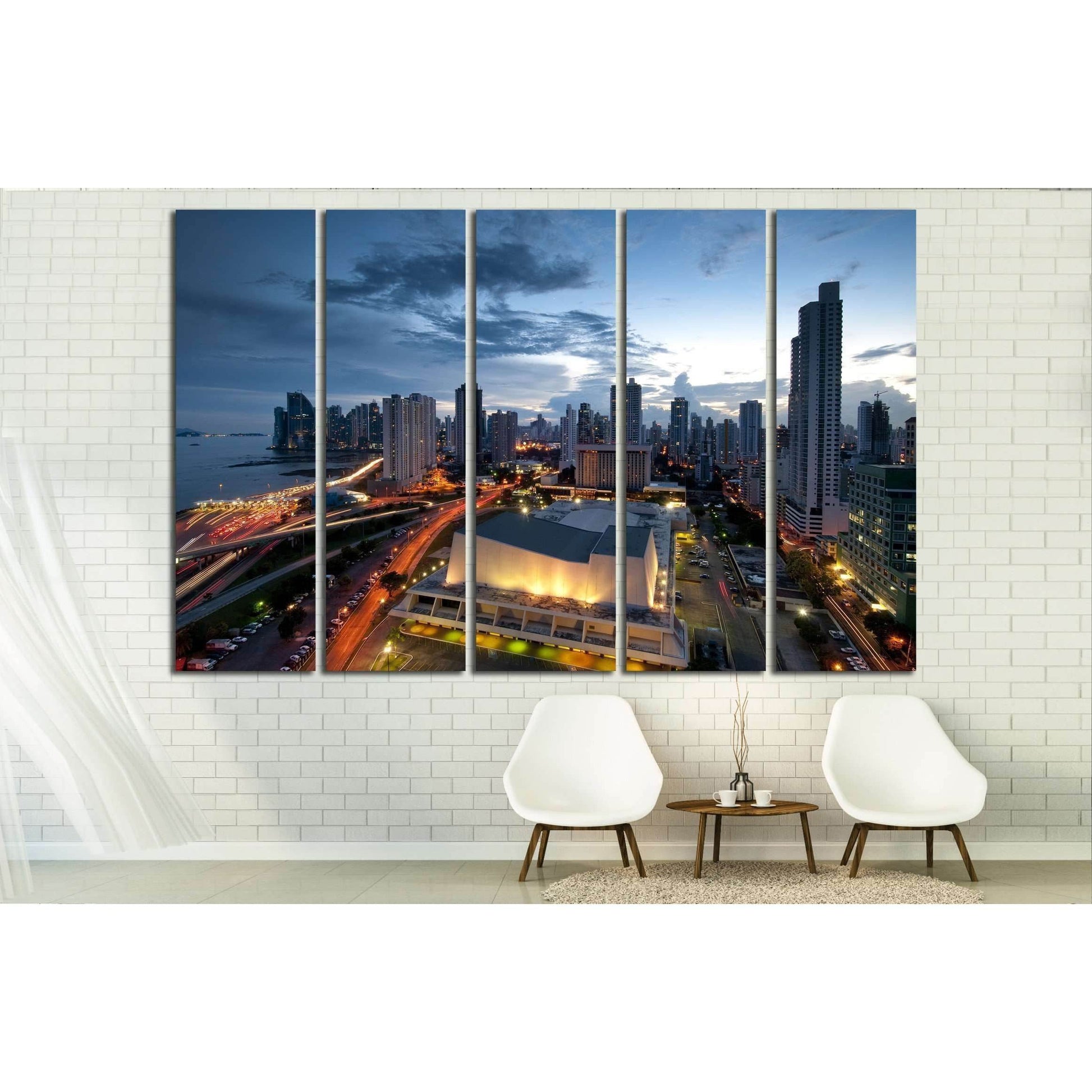 Panama City, city center skyline and Bay of Panama, Panama, Central America №2146 Ready to Hang Canvas PrintCanvas art arrives ready to hang, with hanging accessories included and no additional framing required. Every canvas print is hand-crafted, made on