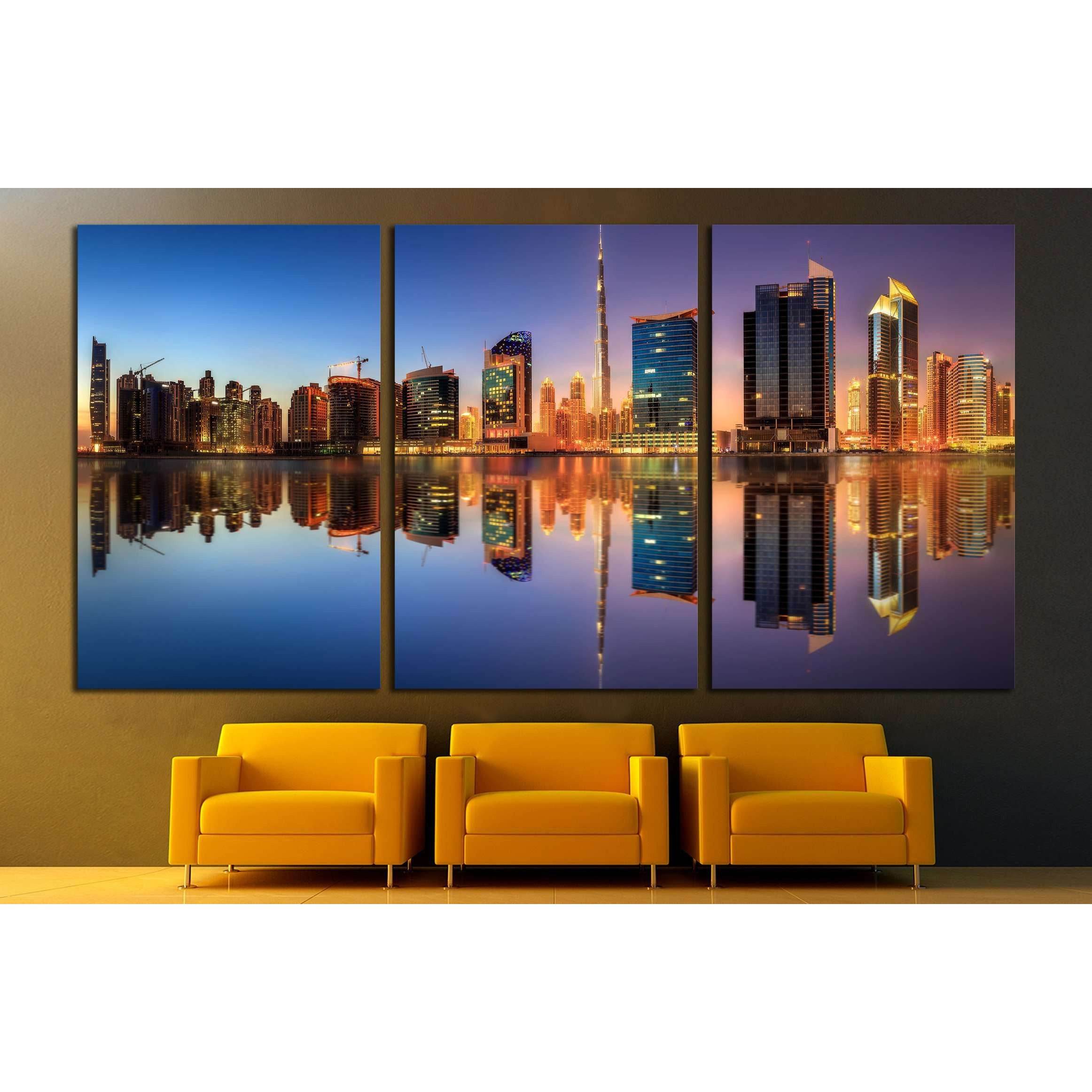 Panoramic view of Dubai Business bay, UAE №2973 Ready to Hang Canvas PrintCanvas art arrives ready to hang, with hanging accessories included and no additional framing required. Every canvas print is hand-crafted, made on-demand at our workshop and expert