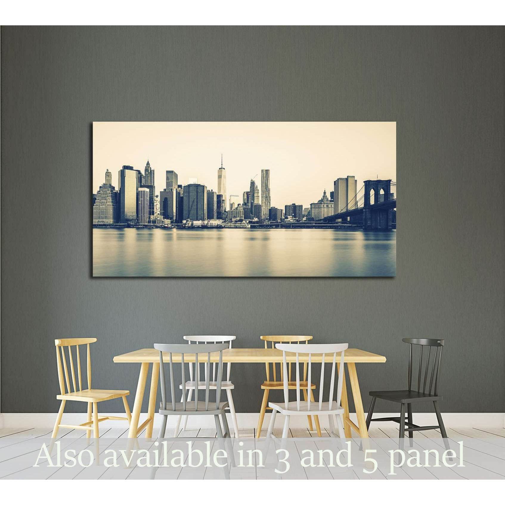 Panoramic view of New York City Manhattan №3000 Ready to Hang Canvas PrintCanvas art arrives ready to hang, with hanging accessories included and no additional framing required. Every canvas print is hand-crafted, made on-demand at our workshop and expert