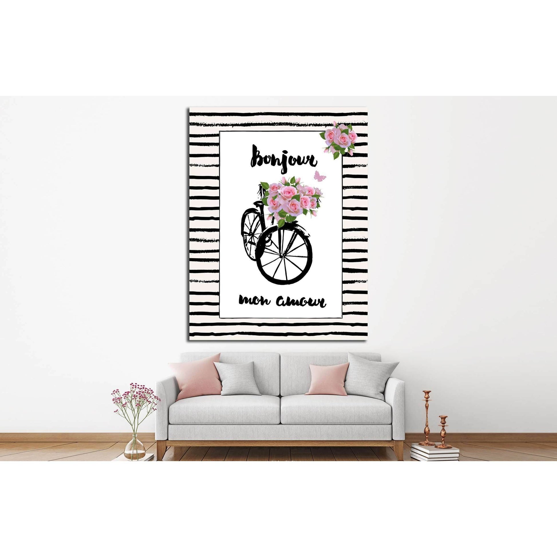 Paris, France, bicycle, flowers №4598 Ready to Hang Canvas PrintCanvas art arrives ready to hang, with hanging accessories included and no additional framing required. Every canvas print is hand-crafted, made on-demand at our workshop and expertly stretch