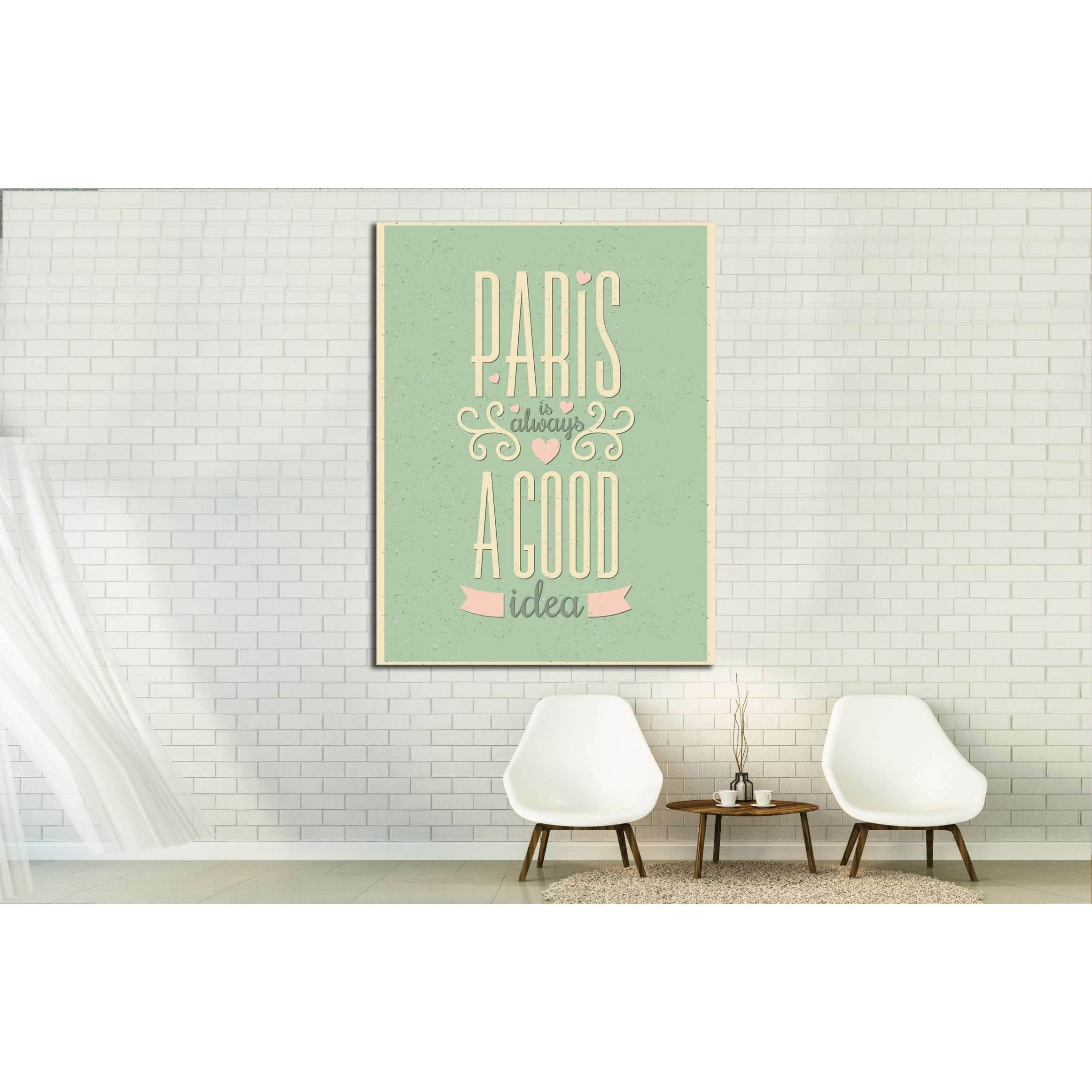 Paris is Always a Good Idea №4529 Ready to Hang Canvas PrintCanvas art arrives ready to hang, with hanging accessories included and no additional framing required. Every canvas print is hand-crafted, made on-demand at our workshop and expertly stretched a