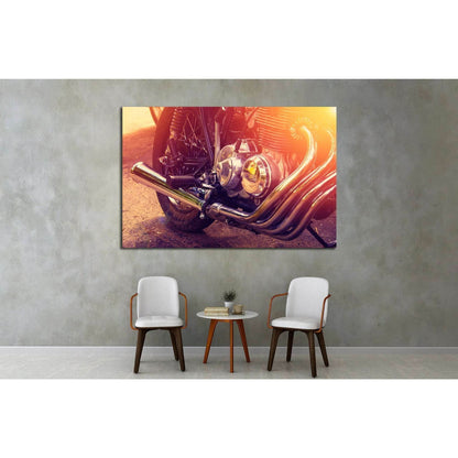 Part of the motorcycle. Close up. Soft lighting effect №1883 Ready to Hang Canvas PrintCanvas art arrives ready to hang, with hanging accessories included and no additional framing required. Every canvas print is hand-crafted, made on-demand at our worksh