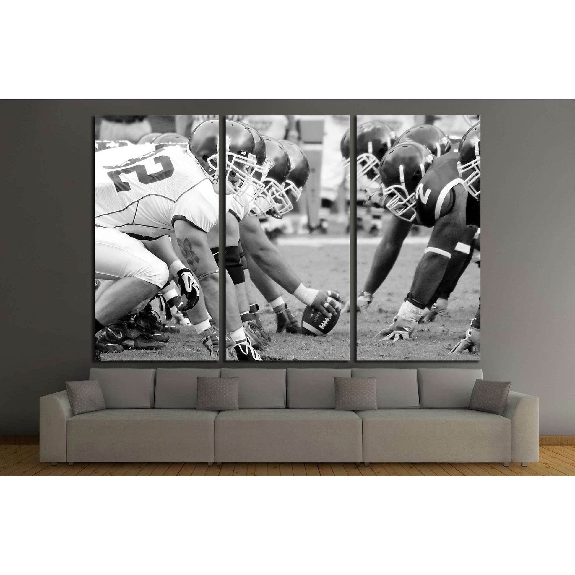 PHILADELPHIA, PA. Temple Defensive Line face off against Buffalo offensive linemen №2112 Ready to Hang Canvas PrintCanvas art arrives ready to hang, with hanging accessories included and no additional framing required. Every canvas print is hand-crafted,