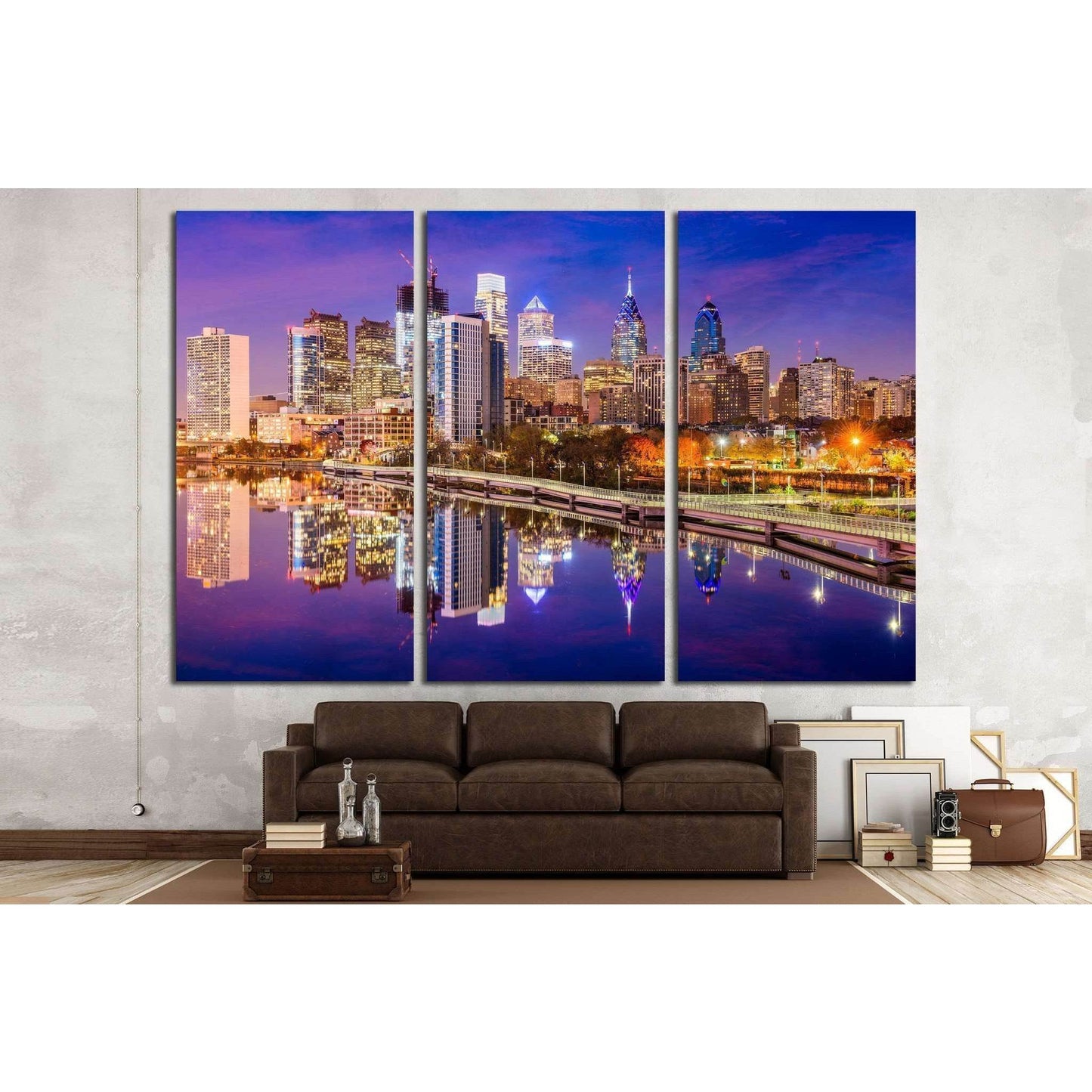 Philadelphia, Pennsylvania, USA Skyline on the Schuylkill River №2089 Ready to Hang Canvas PrintCanvas art arrives ready to hang, with hanging accessories included and no additional framing required. Every canvas print is hand-crafted, made on-demand at o