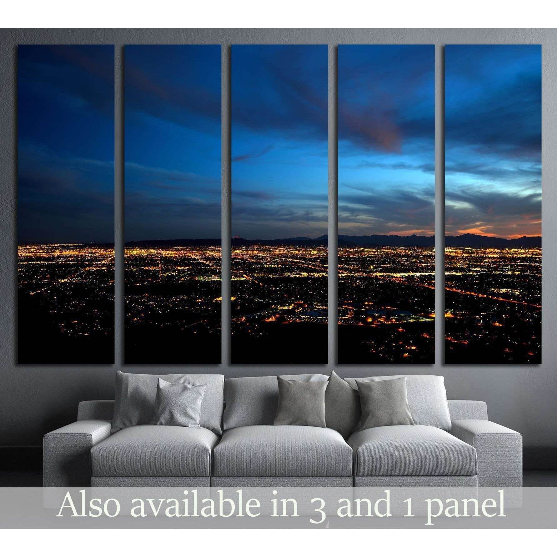 Phoenix city lights at dusk №2282 Ready to Hang Canvas PrintCanvas art arrives ready to hang, with hanging accessories included and no additional framing required. Every canvas print is hand-crafted, made on-demand at our workshop and expertly stretched a