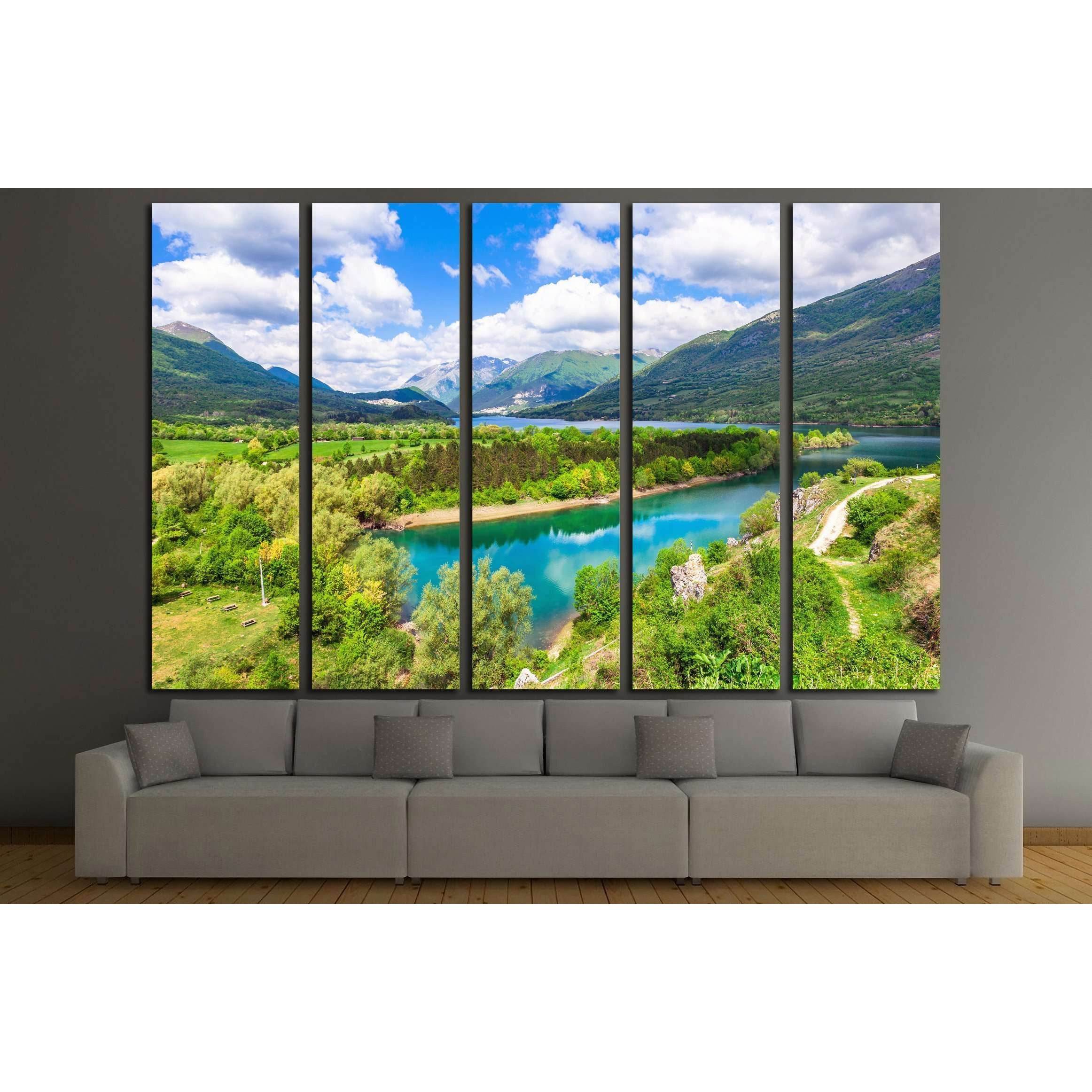 Pictorial lake Barrea in Abruzzo, Italy №3142 Ready to Hang Canvas PrintCanvas art arrives ready to hang, with hanging accessories included and no additional framing required. Every canvas print is hand-crafted, made on-demand at our workshop and expertly