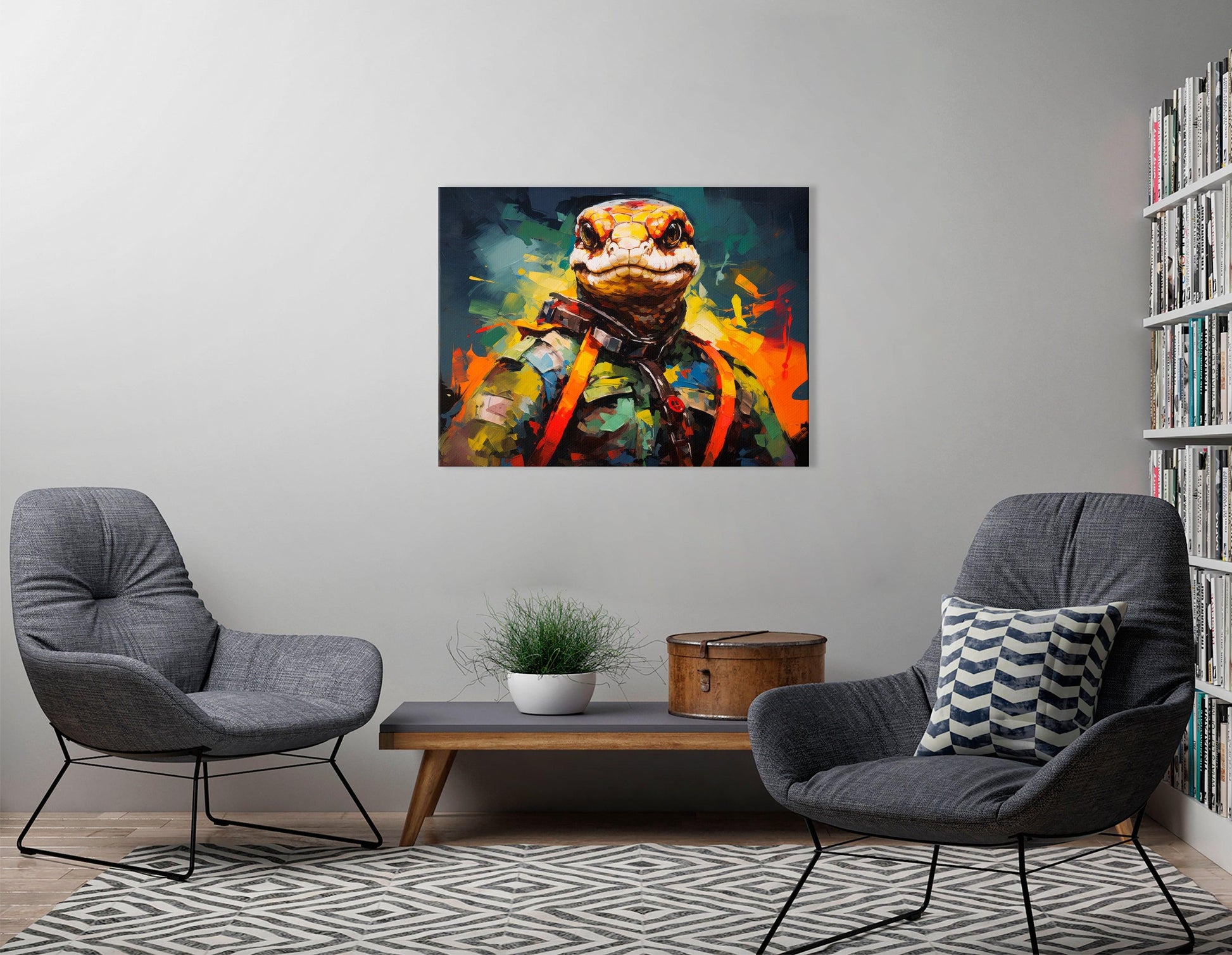 Pilot Snake in Khaki - Canvas Print - Artoholica Ready to Hang Canvas Print