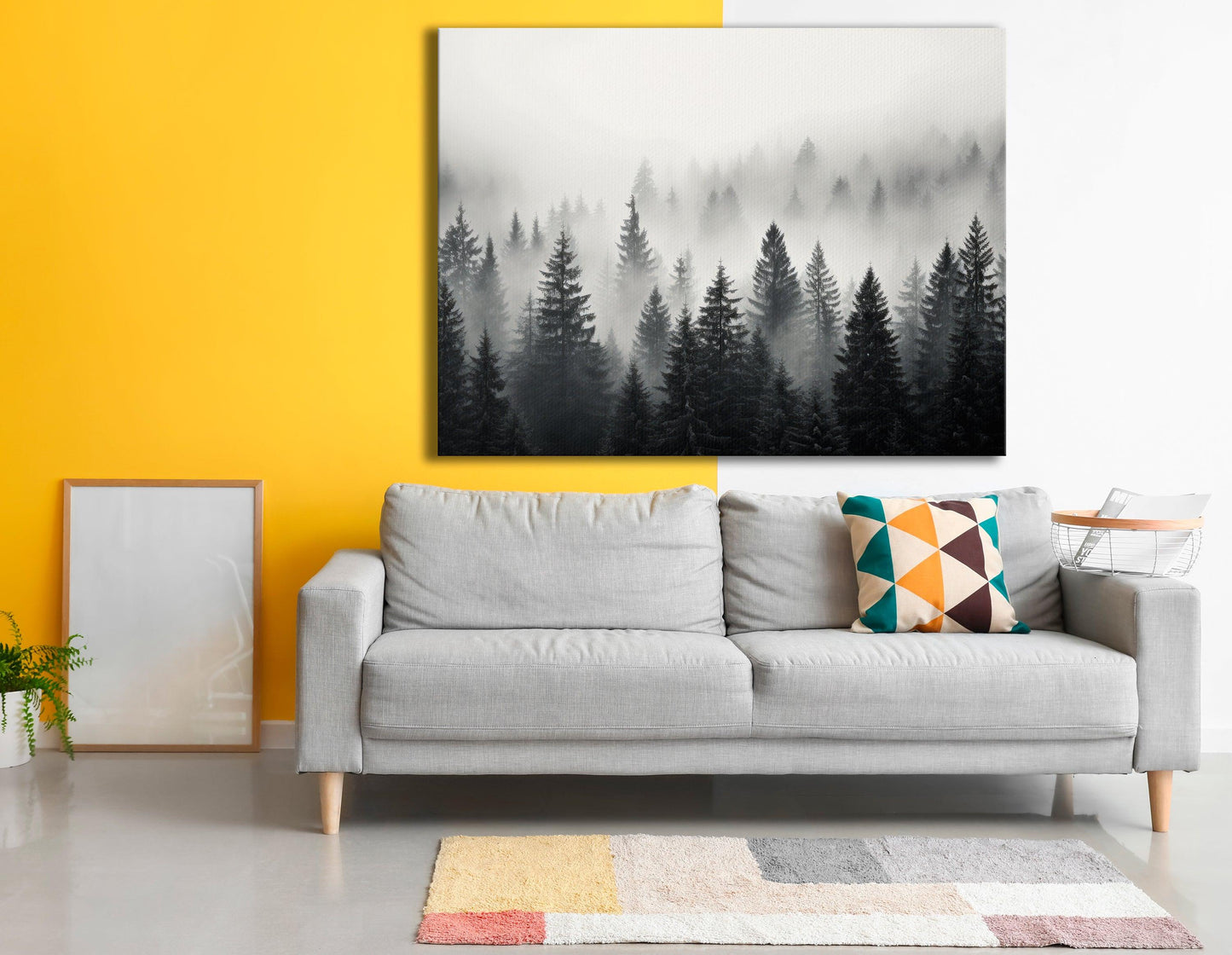 Pine Trees Emerging from Mist - Canvas Print - Artoholica Ready to Hang Canvas Print