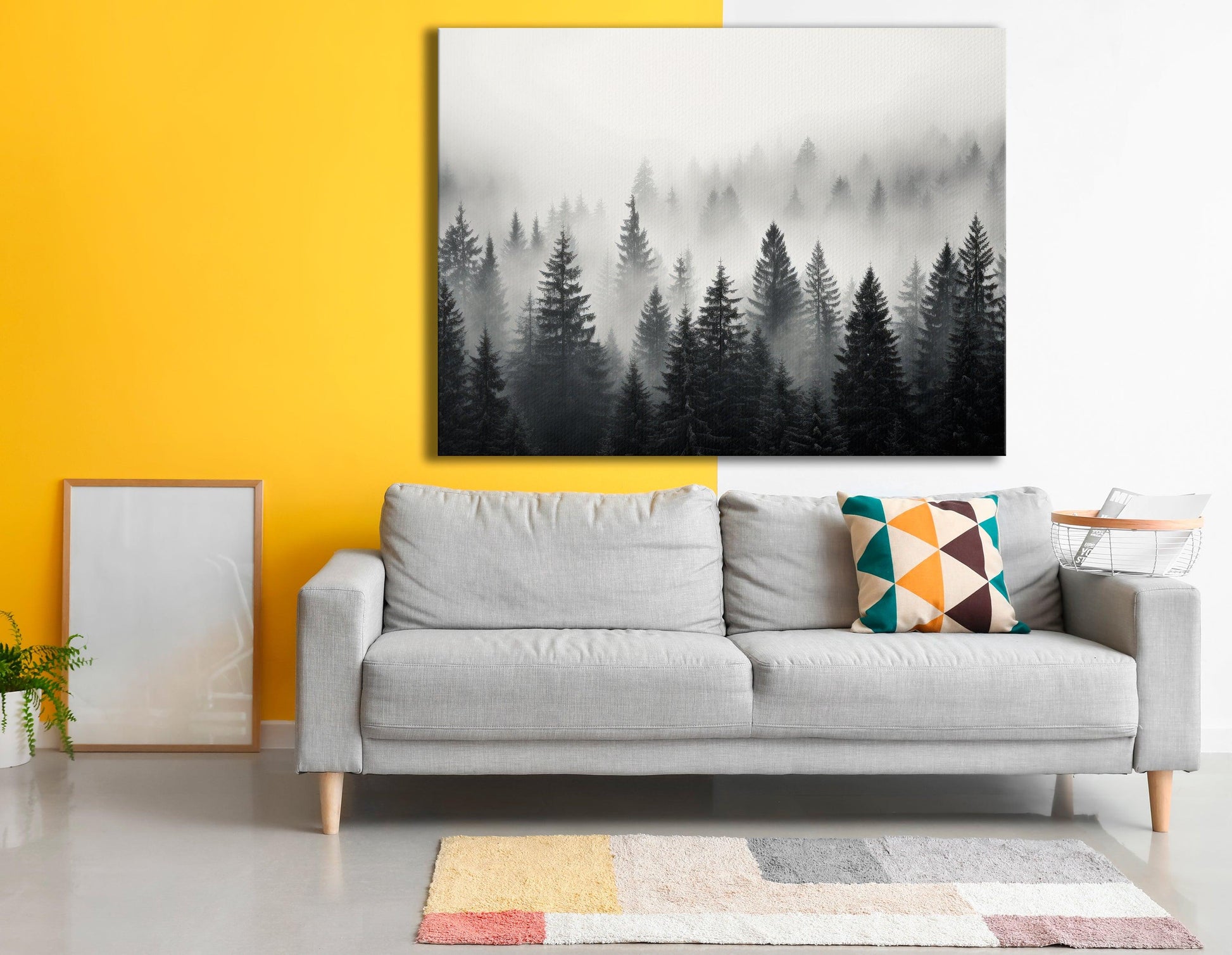 Pine Trees Emerging from Mist - Canvas Print - Artoholica Ready to Hang Canvas Print