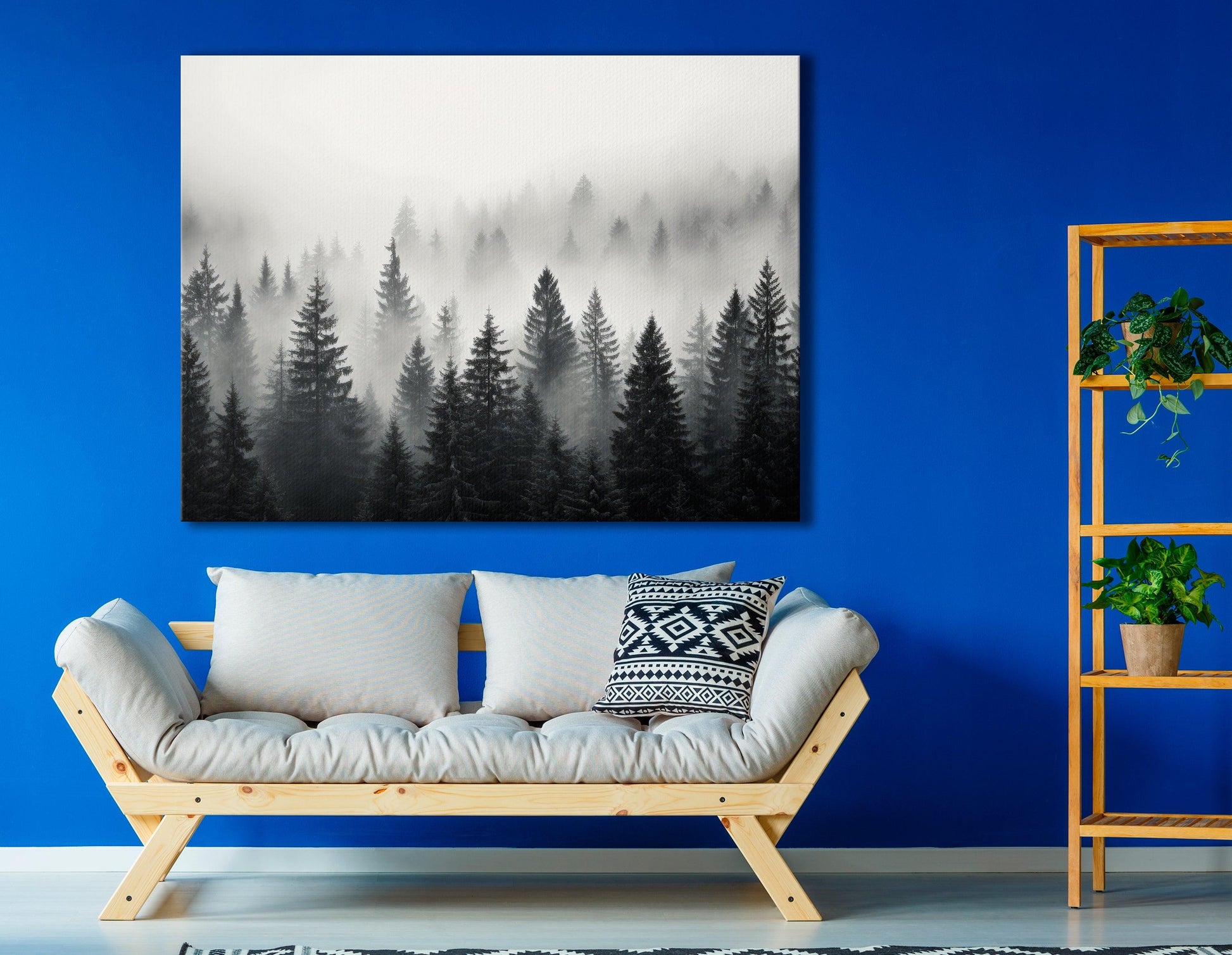 Pine Trees Emerging from Mist - Canvas Print - Artoholica Ready to Hang Canvas Print