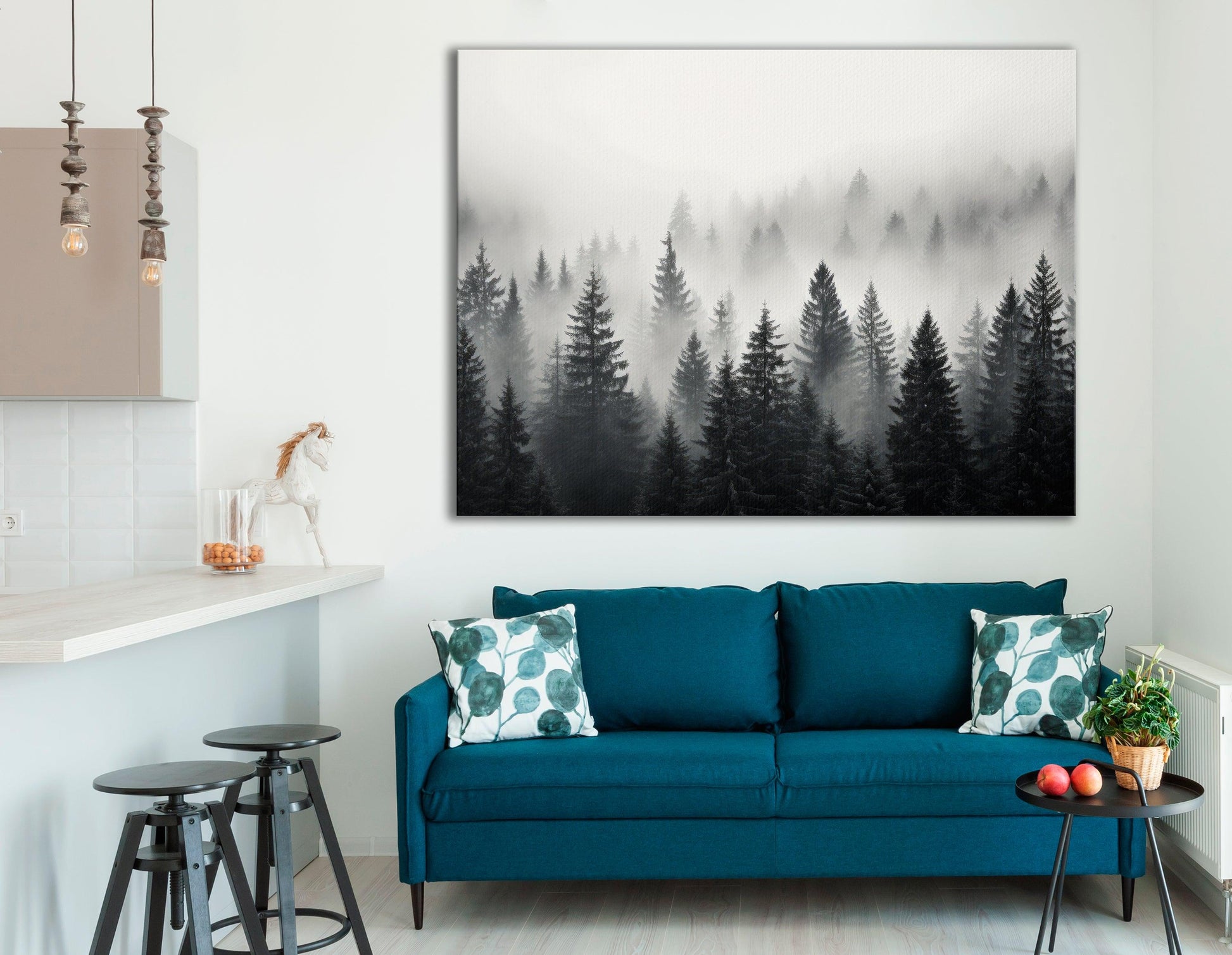 Pine Trees Emerging from Mist - Canvas Print - Artoholica Ready to Hang Canvas Print