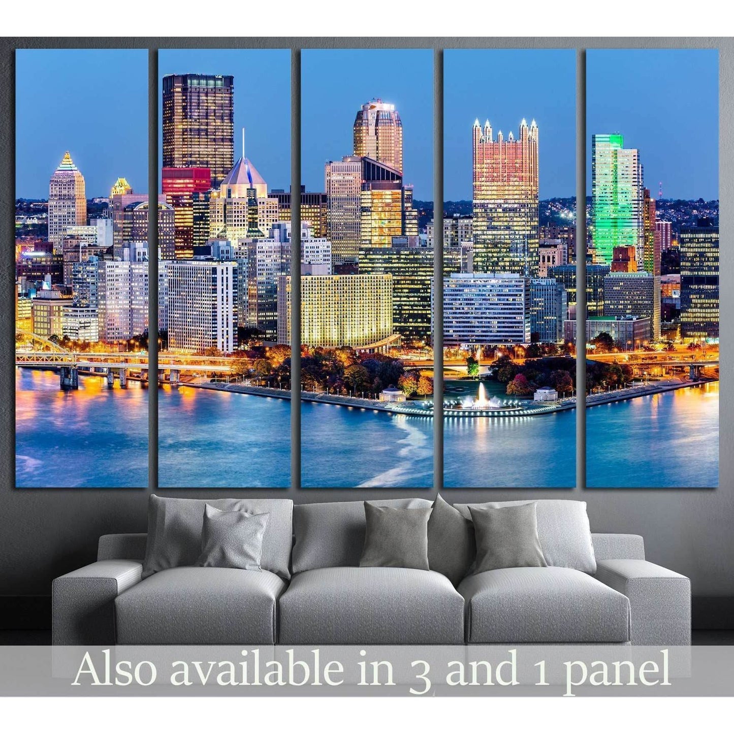 Pittsburgh, Monongahela and Ohio rivers №1735 Ready to Hang Canvas PrintCanvas art arrives ready to hang, with hanging accessories included and no additional framing required. Every canvas print is hand-crafted, made on-demand at our workshop and expertly