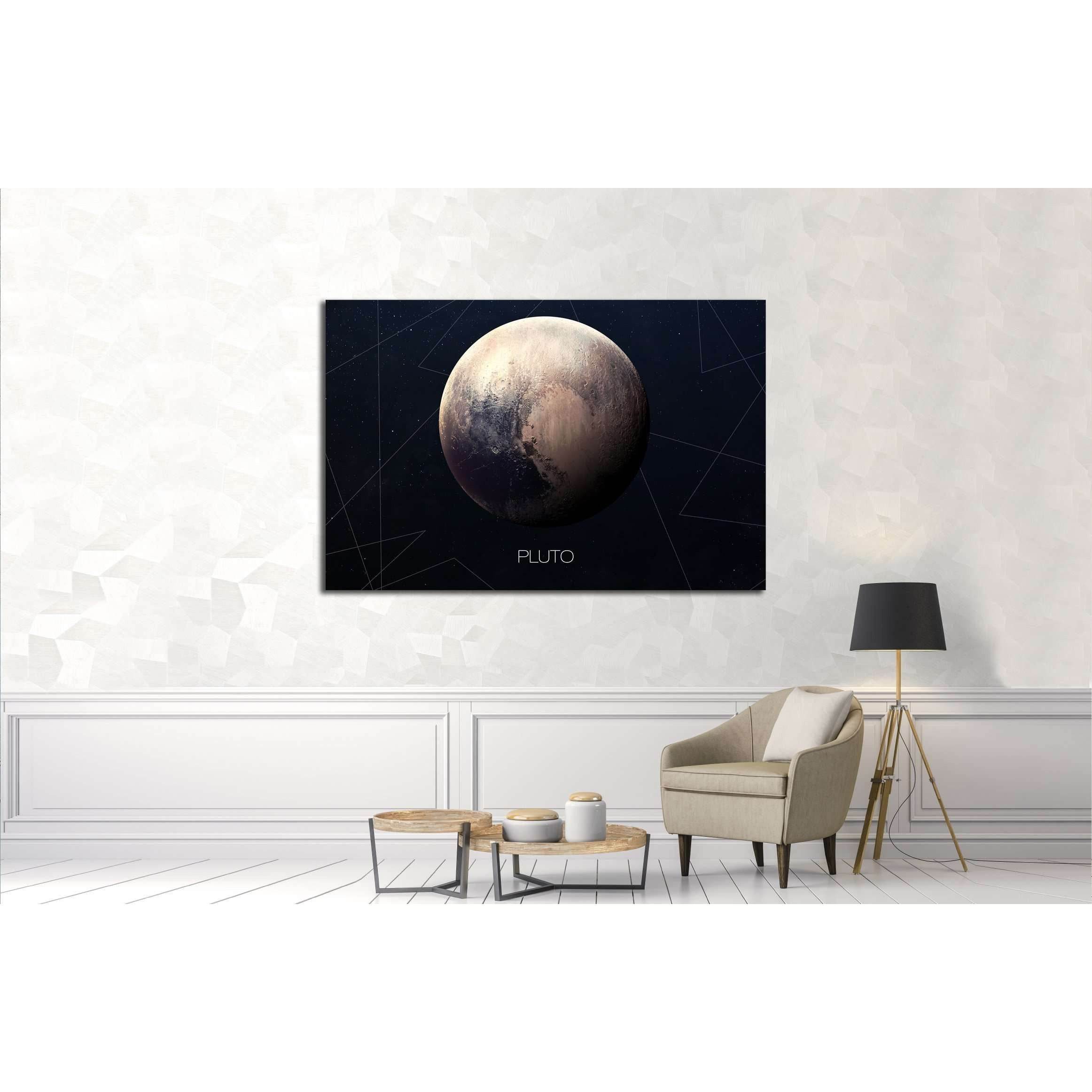 Pluto - High resolution images presents planets of the solar system №2448 Ready to Hang Canvas PrintCanvas art arrives ready to hang, with hanging accessories included and no additional framing required. Every canvas print is hand-crafted, made on-demand