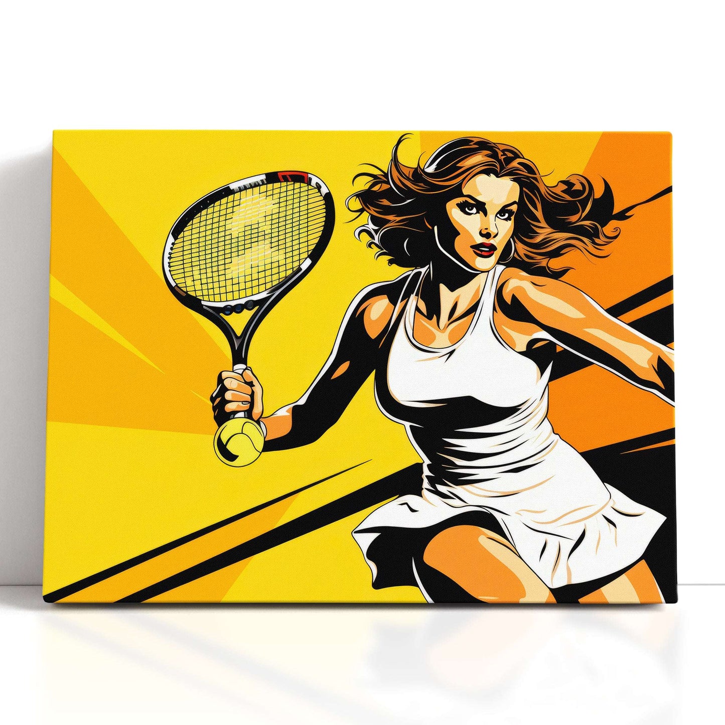 Pop Art Woman Playing Tennis - Canvas Print - Artoholica Ready to Hang Canvas Print