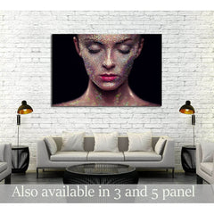 Portrait of beautiful woman with sparkles on her face №2766 Ready to Hang Canvas PrintCanvas art arrives ready to hang, with hanging accessories included and no additional framing required. Every canvas print is hand-crafted, made on-demand at our worksho