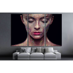 Portrait of beautiful woman with sparkles on her face №2766 Ready to Hang Canvas PrintCanvas art arrives ready to hang, with hanging accessories included and no additional framing required. Every canvas print is hand-crafted, made on-demand at our worksho