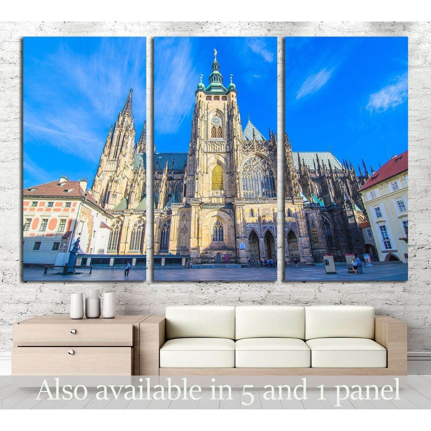 Prague, Czech Republic, Vitus cathedral, Prague Castle area №1805 Ready to Hang Canvas PrintCanvas art arrives ready to hang, with hanging accessories included and no additional framing required. Every canvas print is hand-crafted, made on-demand at our w