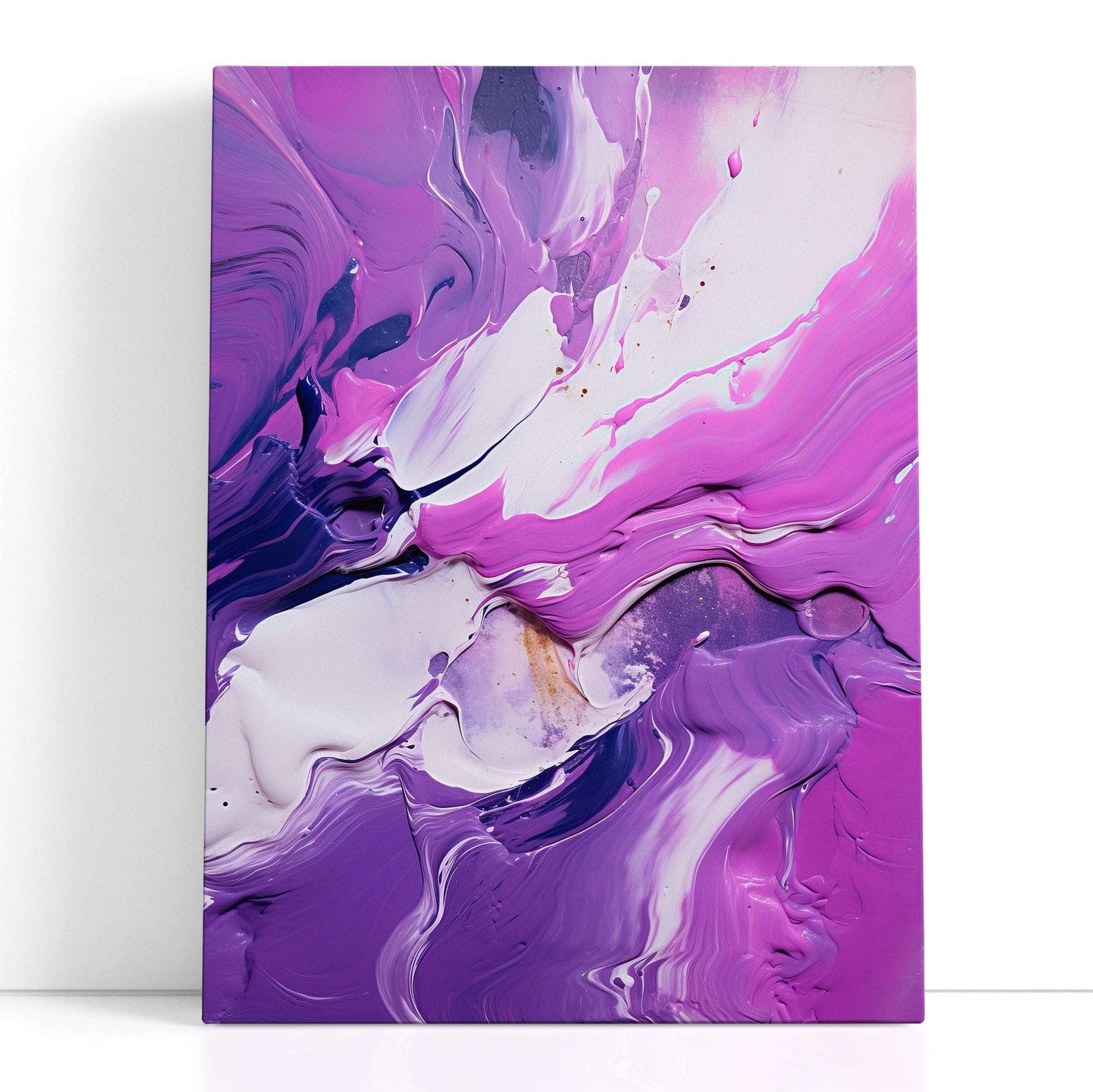 Purple Abstract with White Swirls - Canvas Print - Artoholica Ready to Hang Canvas Print