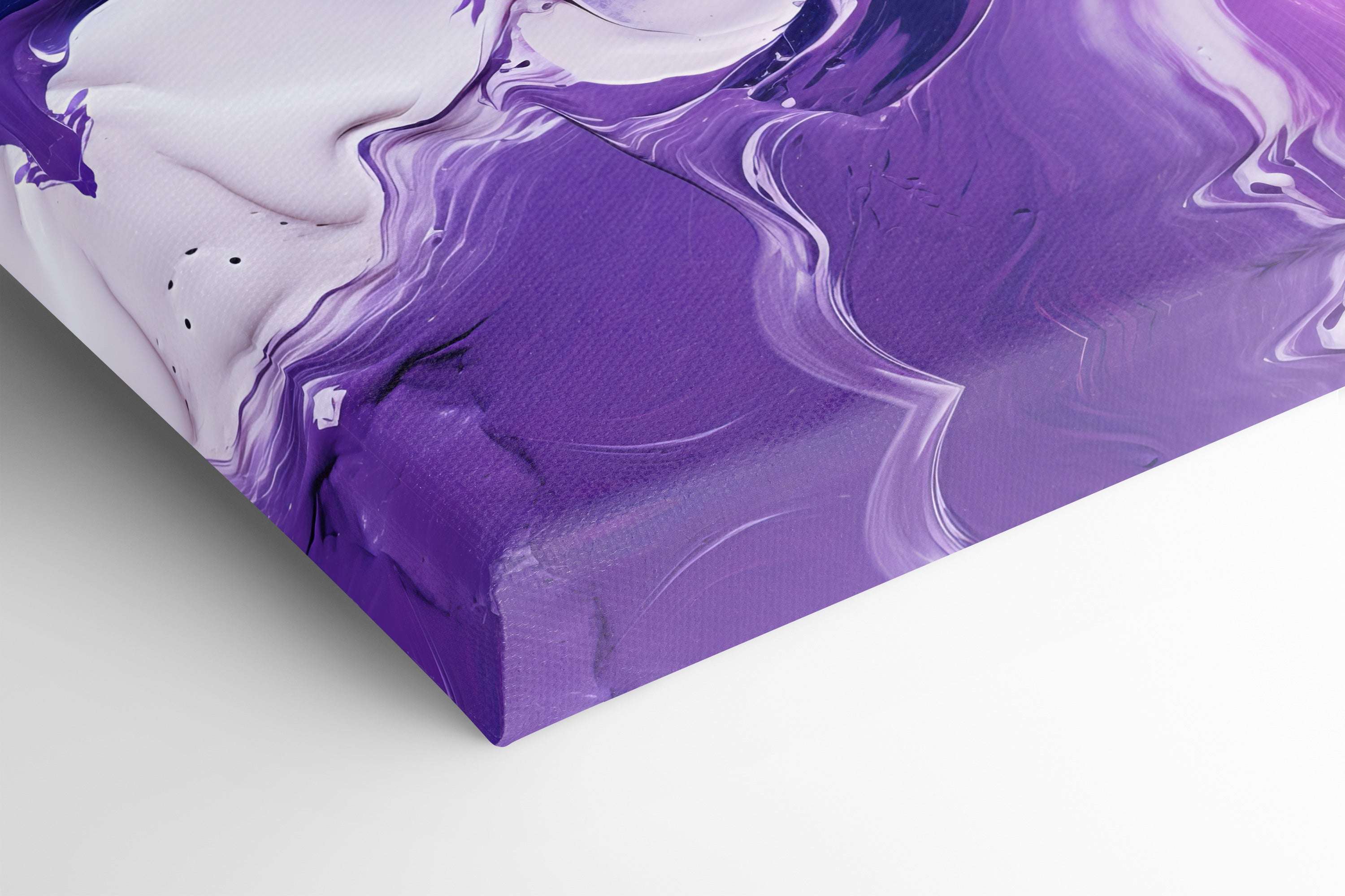 Purple Abstract with White Swirls - Canvas Print - Artoholica Ready to Hang Canvas Print