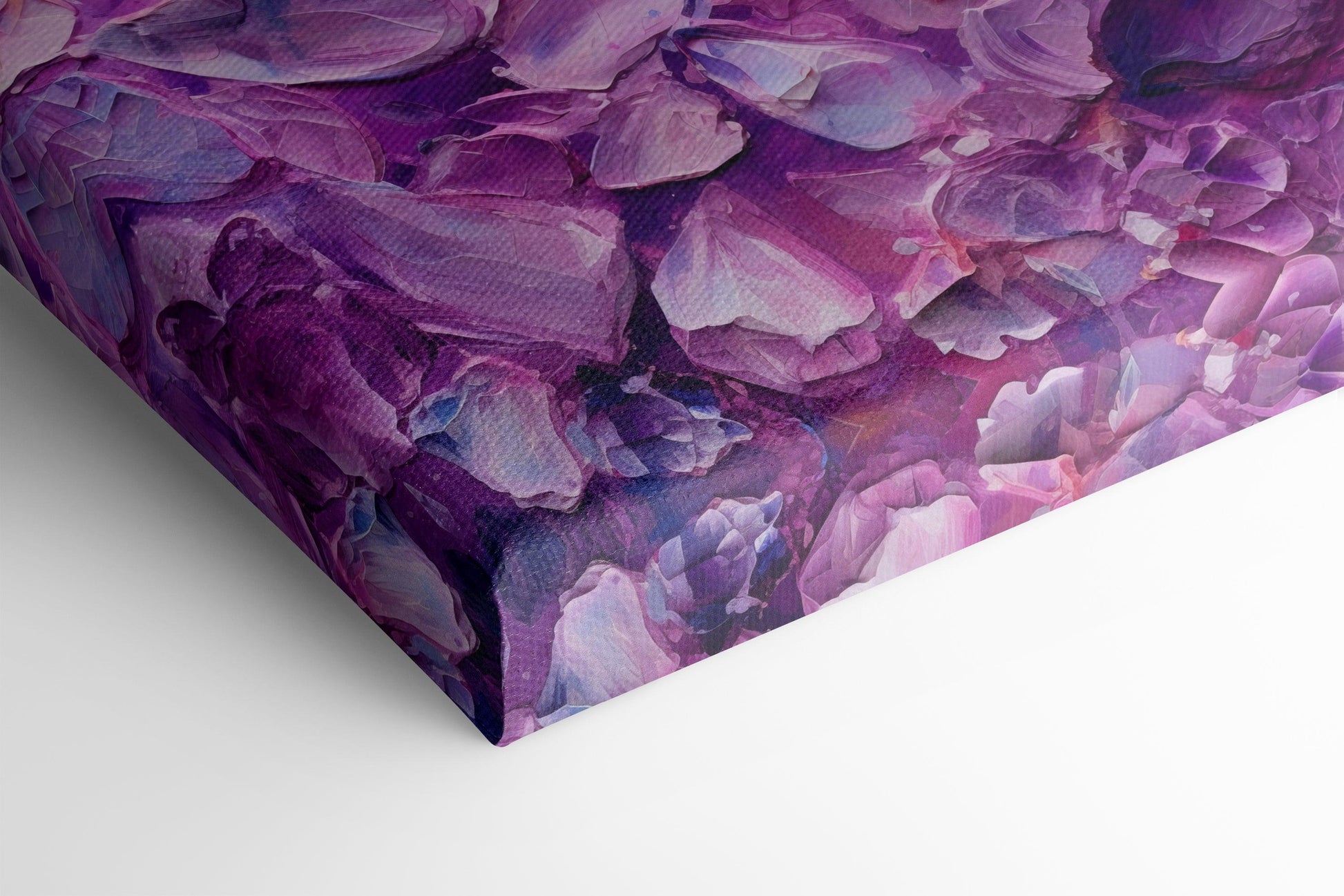 Purple Crystals and Gemstones on Pink - Canvas Print - Artoholica Ready to Hang Canvas Print