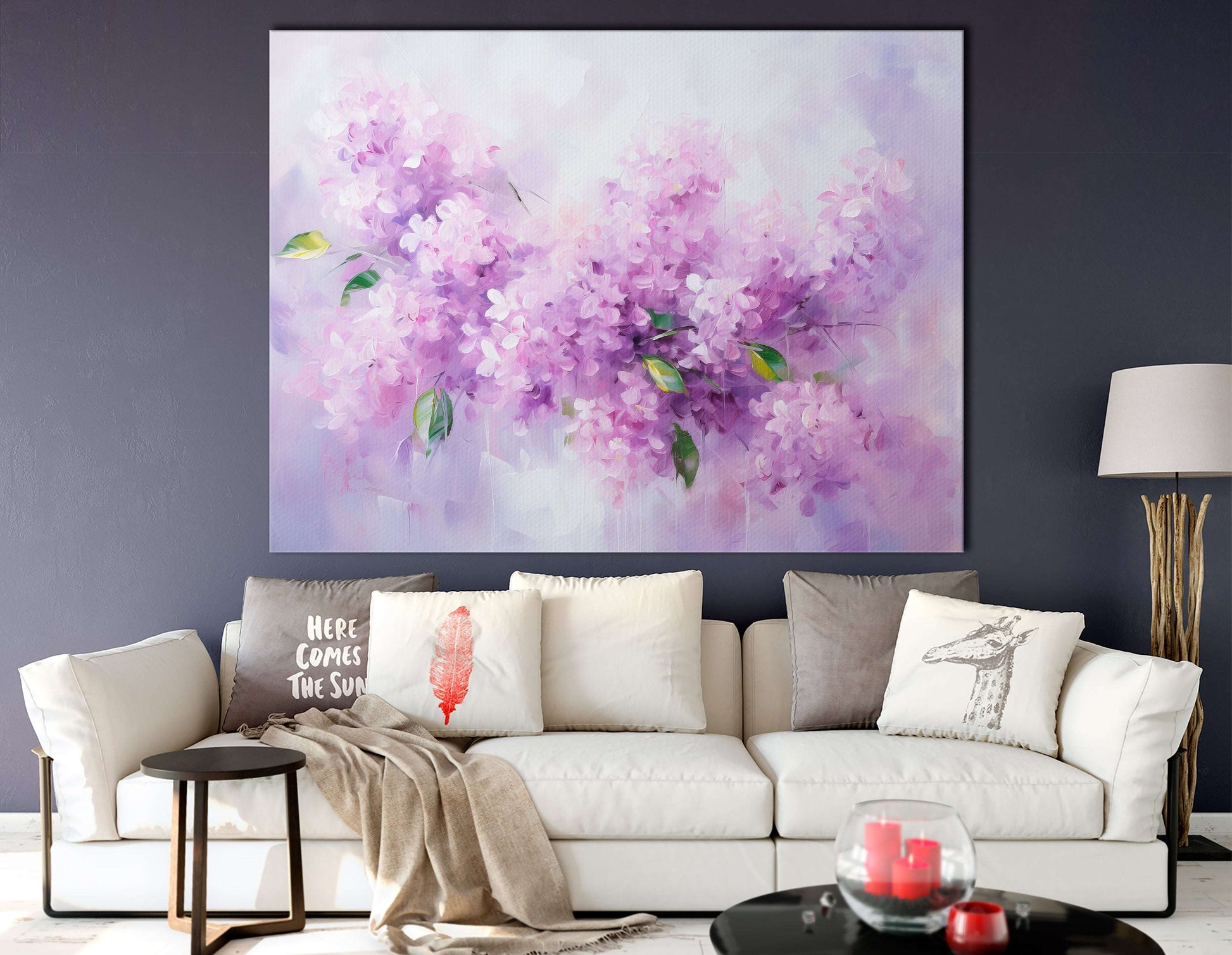 Purple Lilac Branch - Canvas Print - Artoholica Ready to Hang Canvas Print