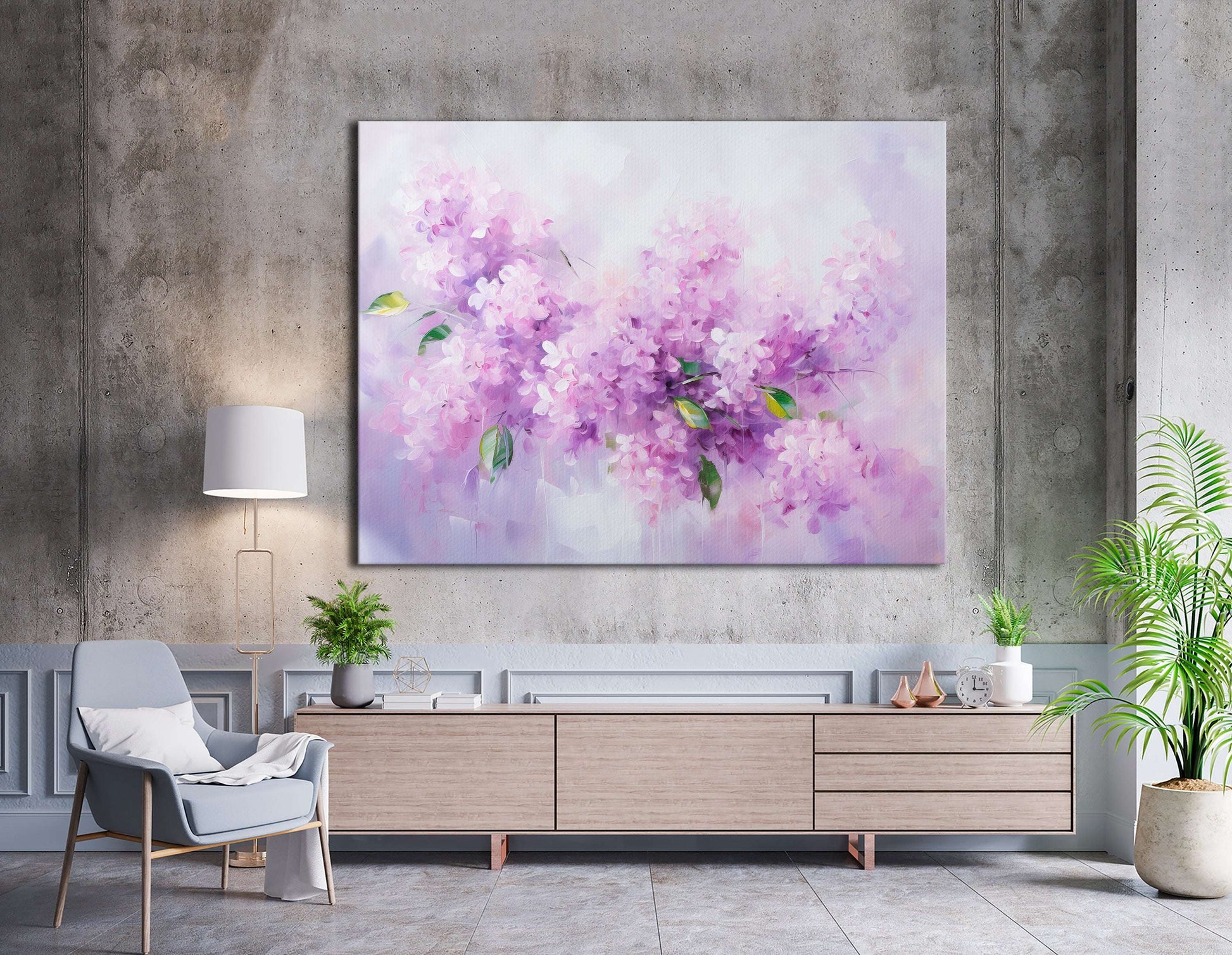 Purple Lilac Branch - Canvas Print - Artoholica Ready to Hang Canvas Print