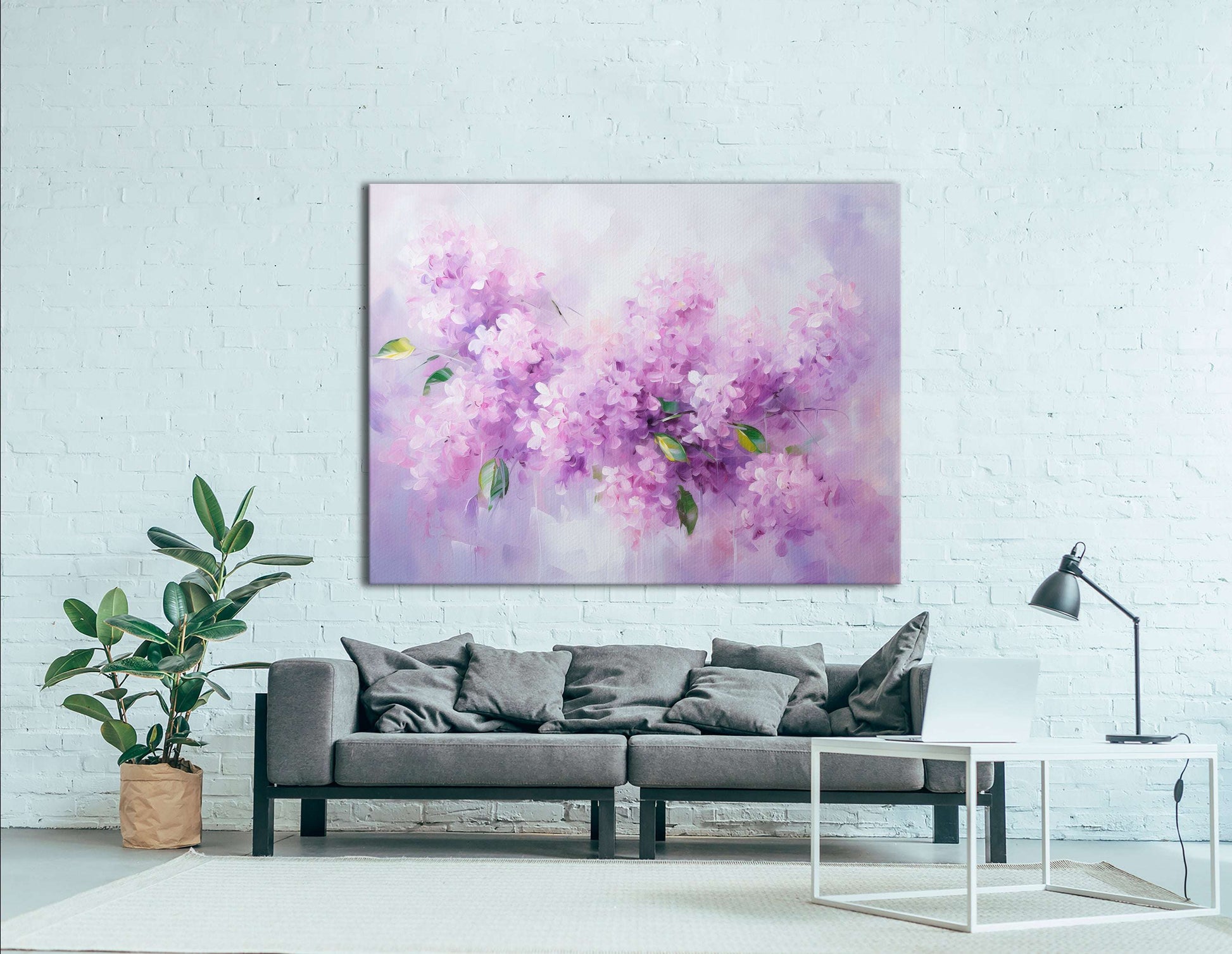 Purple Lilac Branch - Canvas Print - Artoholica Ready to Hang Canvas Print