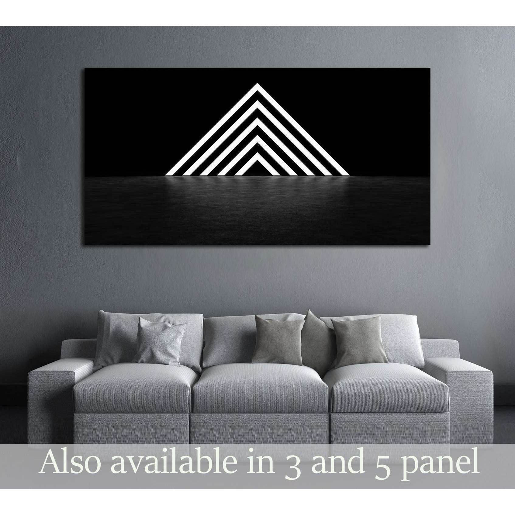 Pyramid consisting of glowing stripes. 3D Render №2890 Ready to Hang Canvas PrintCanvas art arrives ready to hang, with hanging accessories included and no additional framing required. Every canvas print is hand-crafted, made on-demand at our workshop and