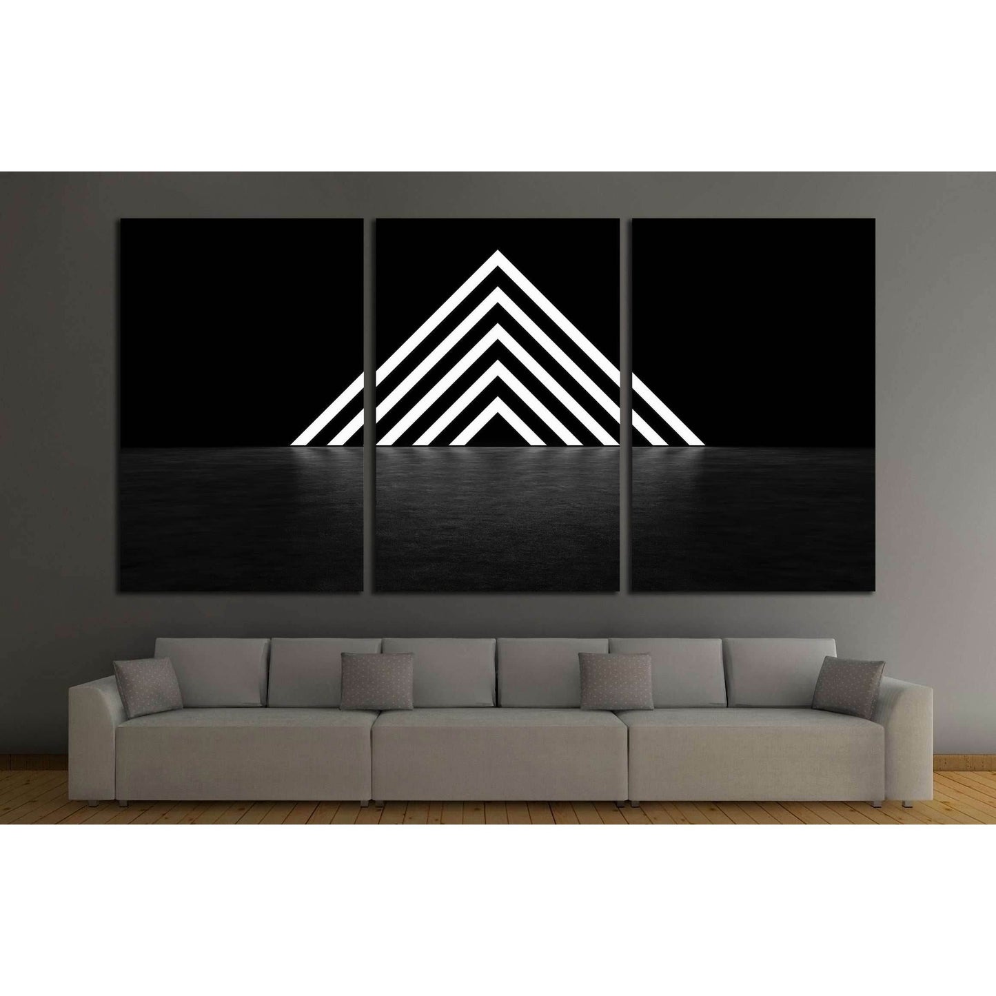 Pyramid consisting of glowing stripes. 3D Render №2890 Ready to Hang Canvas PrintCanvas art arrives ready to hang, with hanging accessories included and no additional framing required. Every canvas print is hand-crafted, made on-demand at our workshop and