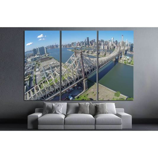 Queensboro Bridge at summer sunny day in New-York City. Aerial view №2731 Ready to Hang Canvas PrintCanvas art arrives ready to hang, with hanging accessories included and no additional framing required. Every canvas print is hand-crafted, made on-demand