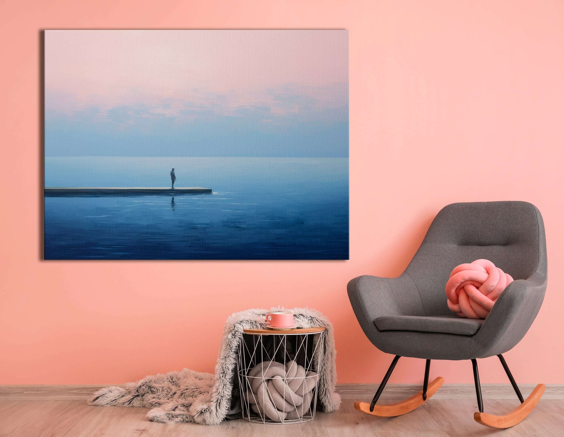 Quiet Moments Under a Light Pink Sky - Canvas Print - Artoholica Ready to Hang Canvas Print