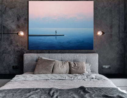 Quiet Moments Under a Light Pink Sky - Canvas Print - Artoholica Ready to Hang Canvas Print