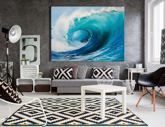 Radiant Seascape of a Huge Ocean Wave - Canvas Print - Artoholica Ready to Hang Canvas Print