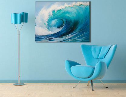 Radiant Seascape of a Huge Ocean Wave - Canvas Print - Artoholica Ready to Hang Canvas Print