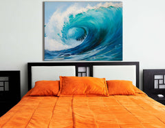 Radiant Seascape of a Huge Ocean Wave - Canvas Print - Artoholica Ready to Hang Canvas Print