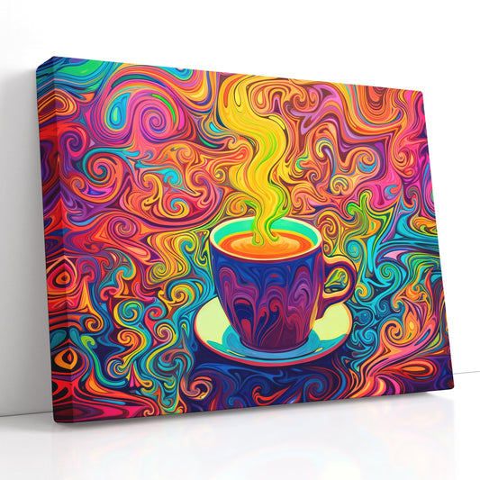 Rainbow Cup of Coffee - Canvas Print - Artoholica Ready to Hang Canvas Print
