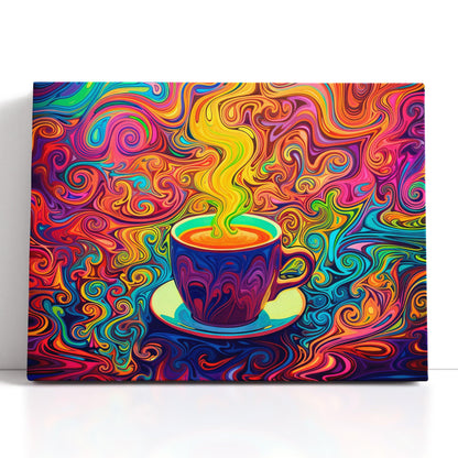 Rainbow Cup of Coffee - Canvas Print - Artoholica Ready to Hang Canvas Print