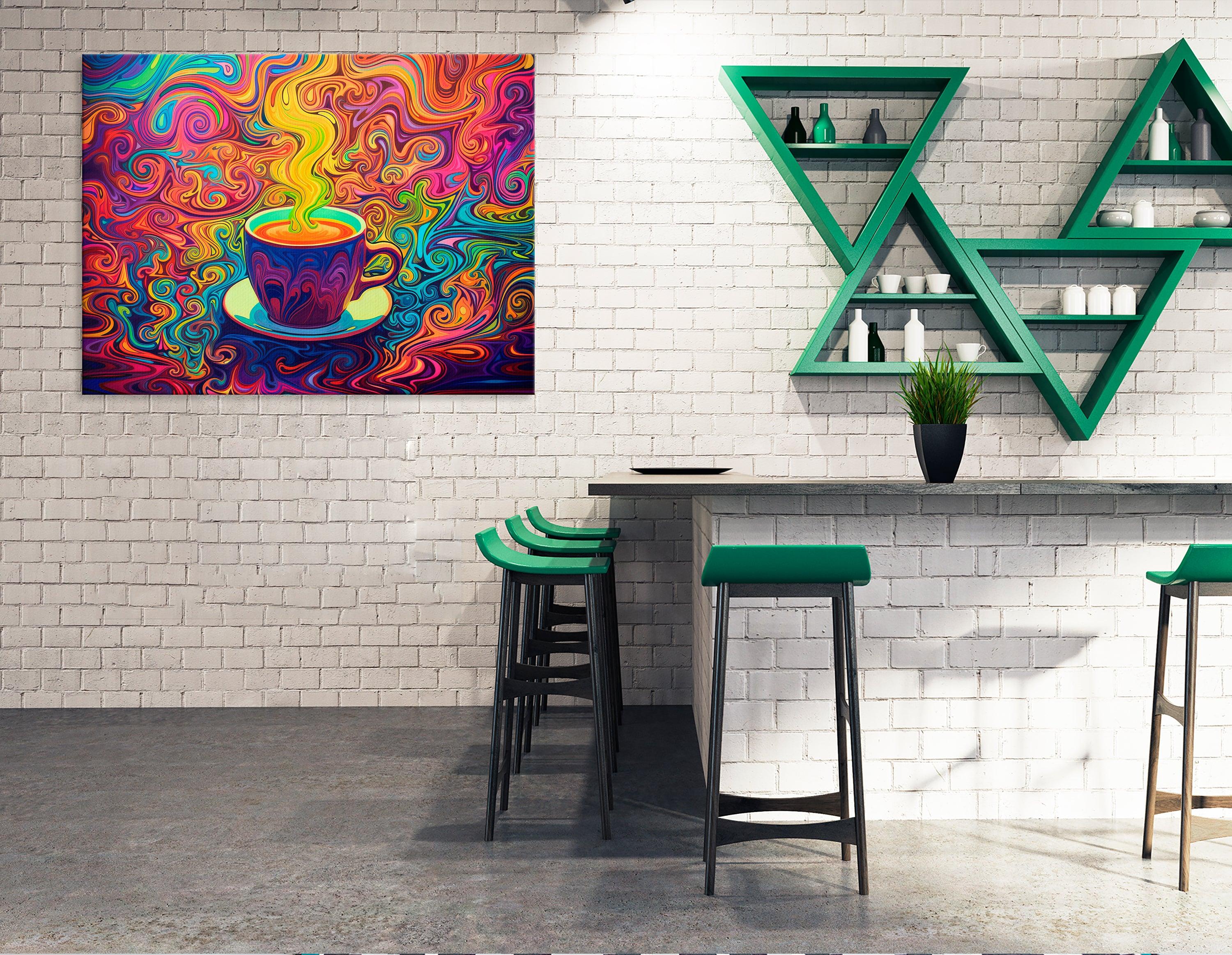 Rainbow Cup of Coffee - Canvas Print - Artoholica Ready to Hang Canvas Print