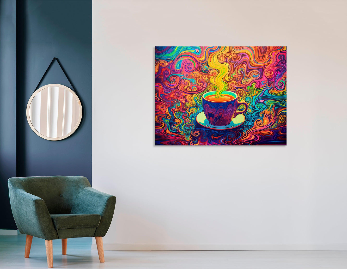 Rainbow Cup of Coffee - Canvas Print - Artoholica Ready to Hang Canvas Print