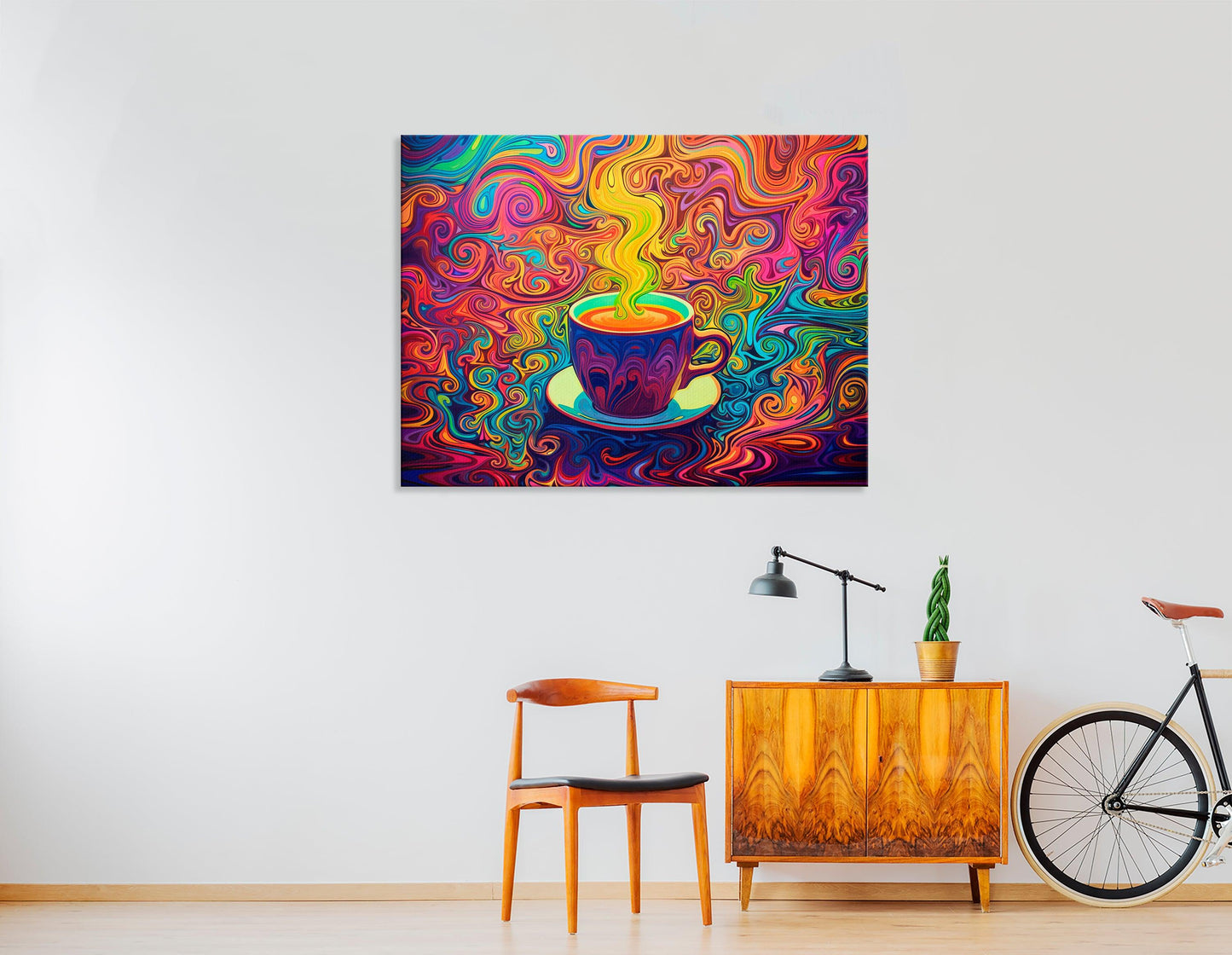 Rainbow Cup of Coffee - Canvas Print - Artoholica Ready to Hang Canvas Print